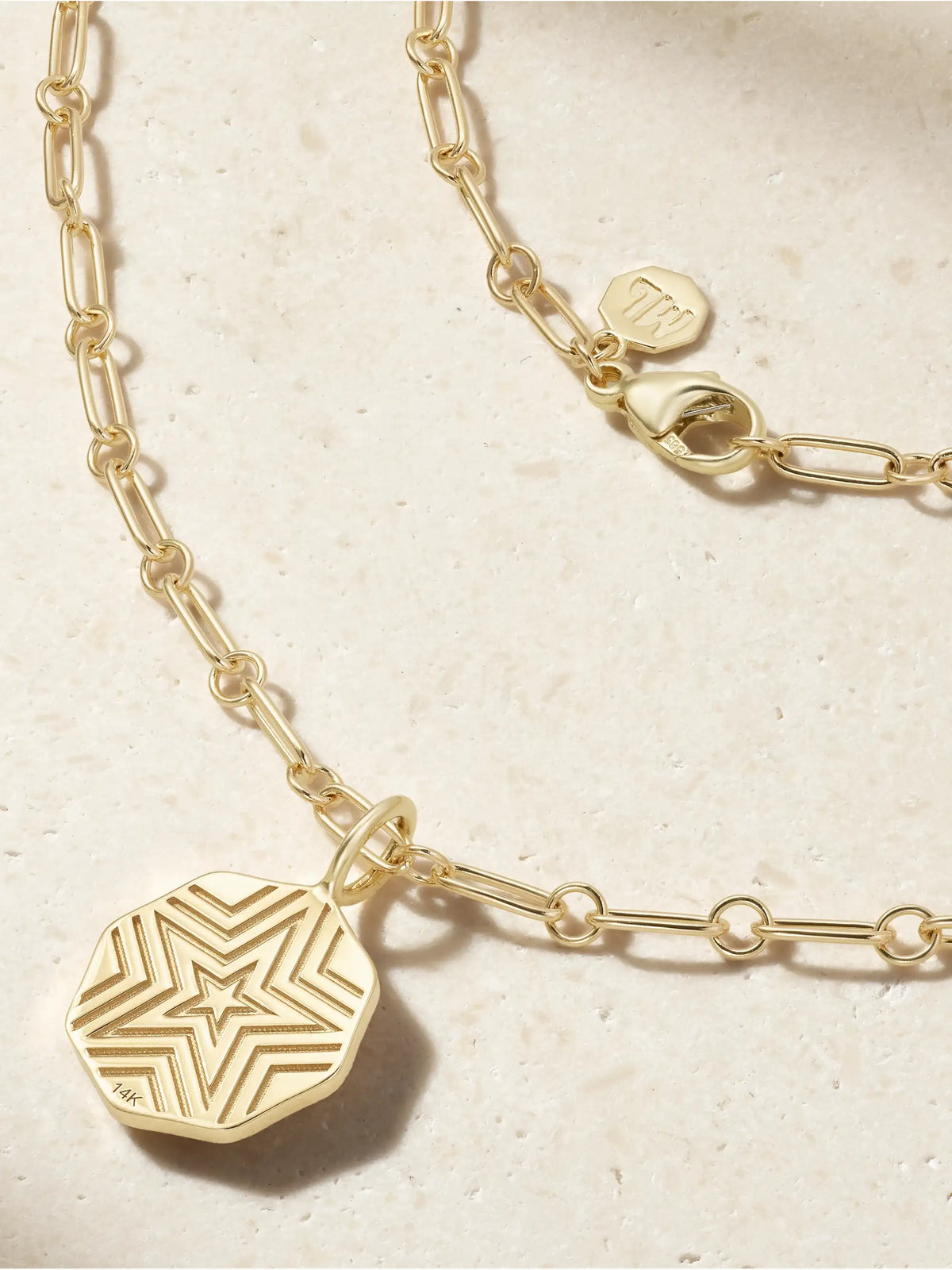 Marlo Laz Wee Porte Bonheur 14-karat Gold Diamond Necklace
