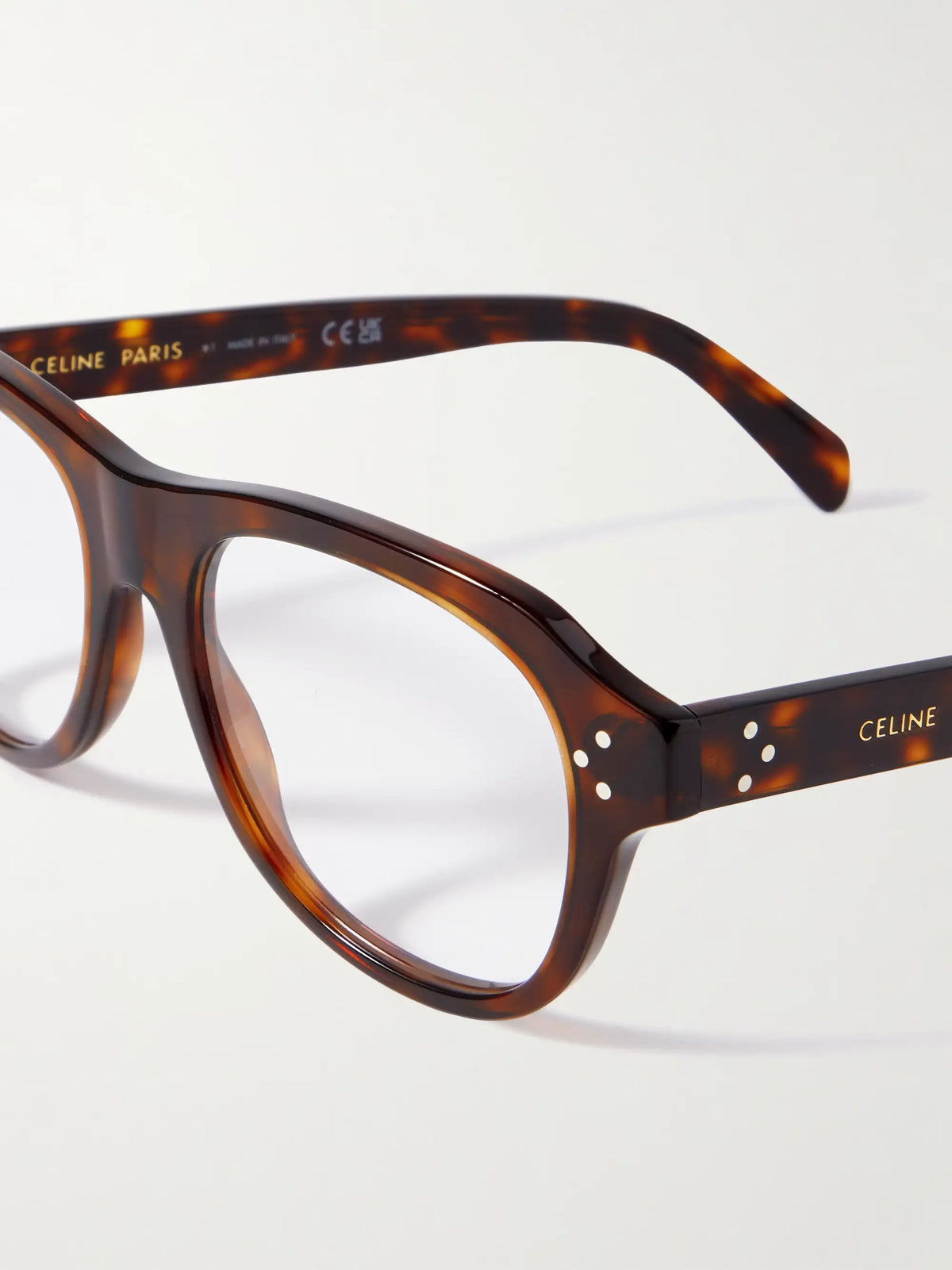 CELINE Eyewear Aviator-style Tortoiseshell Acetate Optical Glasses