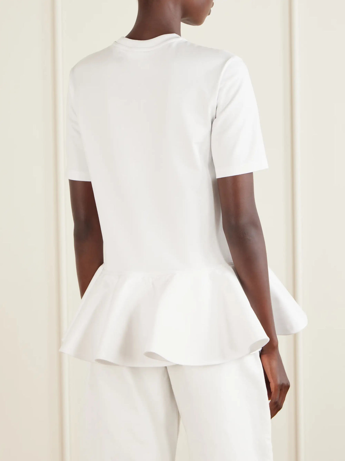 Alaïa Peplum Cotton-jersey T-shirt