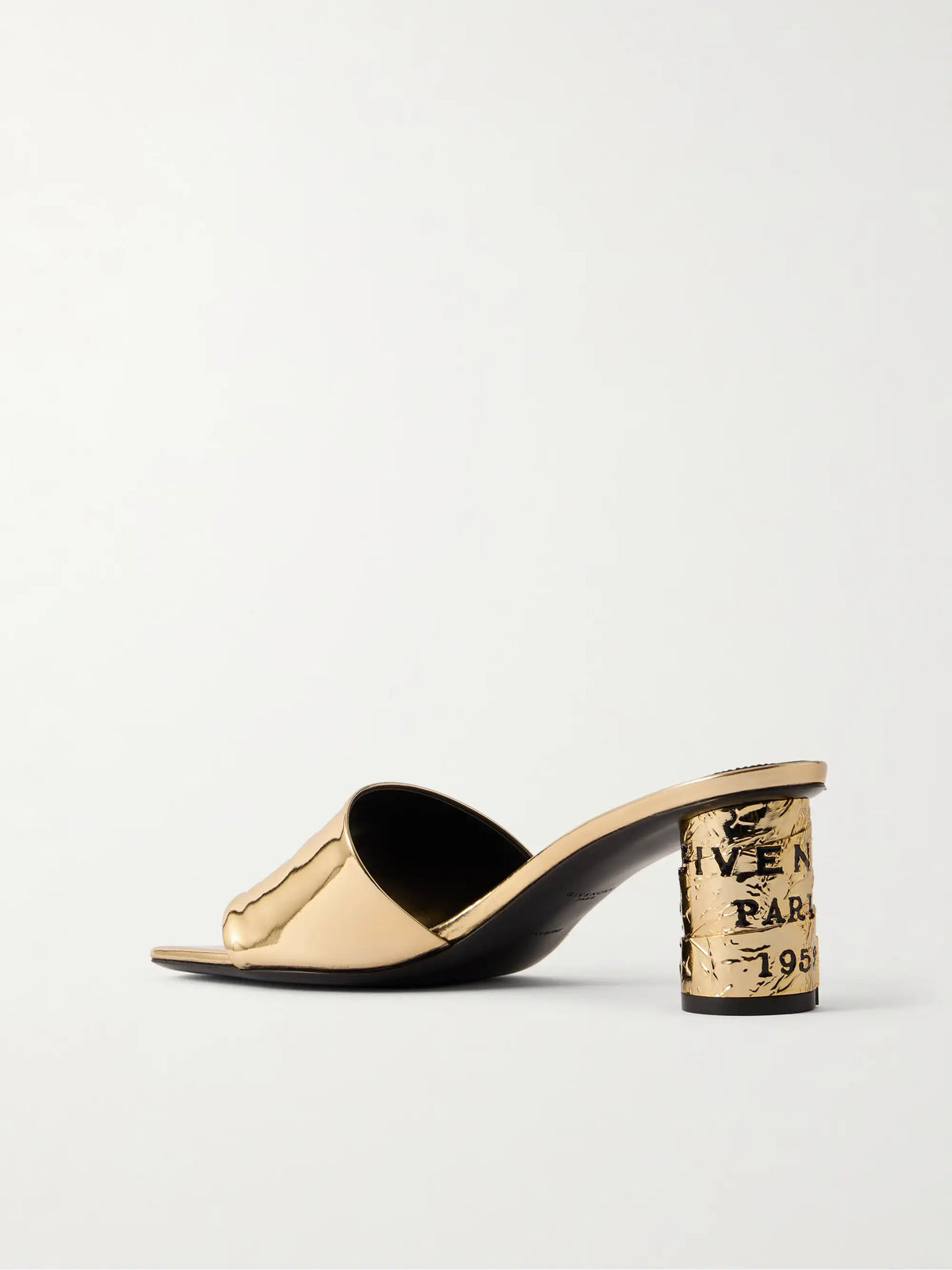Tape Metallic Leather Mules