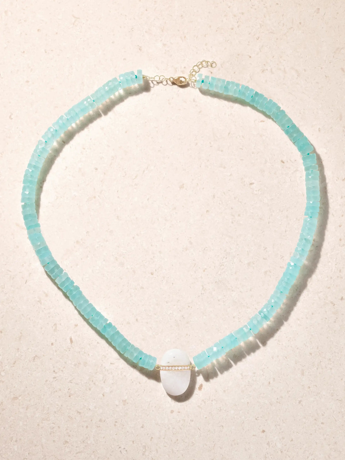 JIA JIA 14-karat Gold, Chalcedony Moonstone And Diamond Beaded Necklace