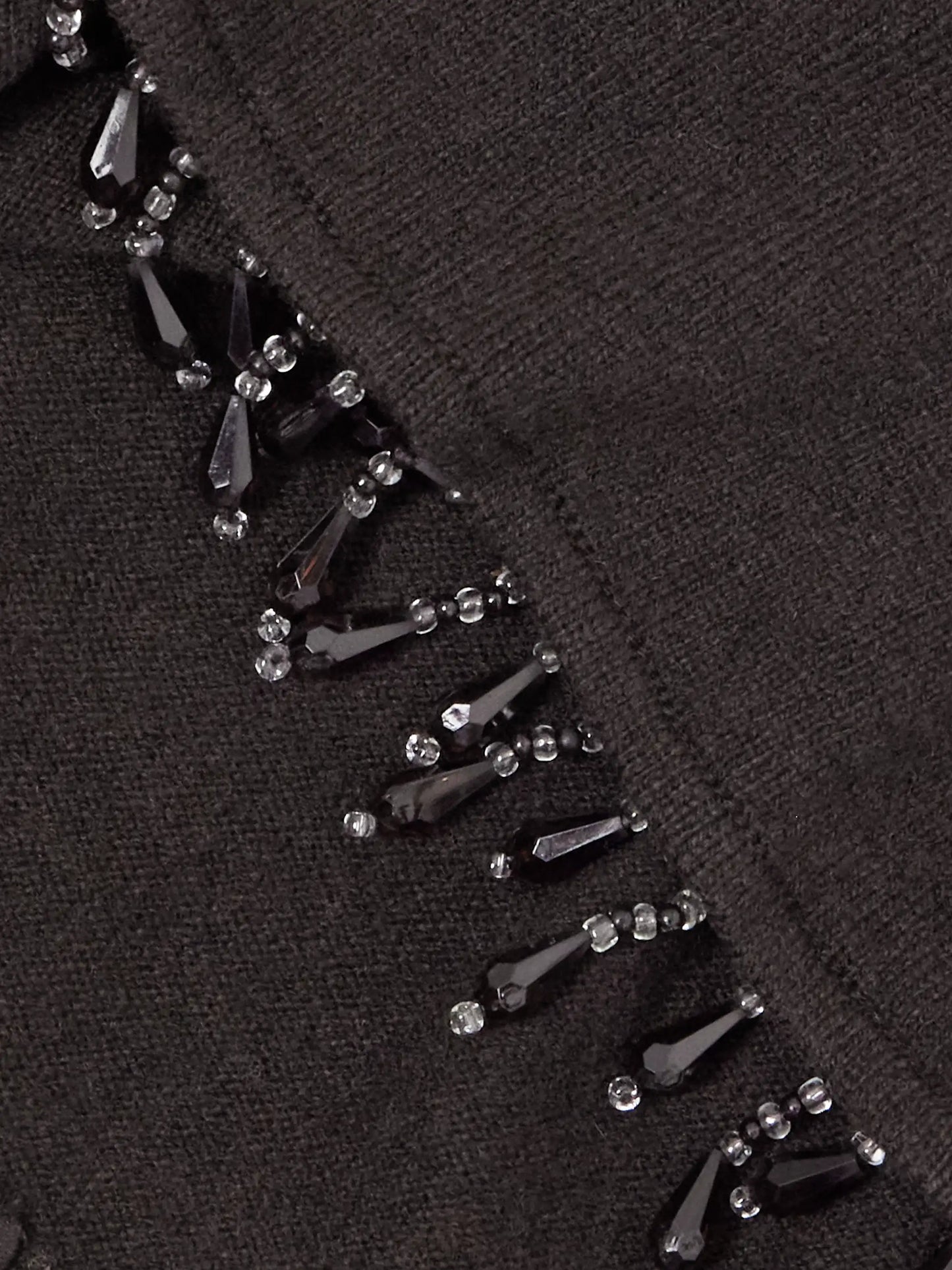 Fringed Bead-embellished Wool And Cashmere-blend Top