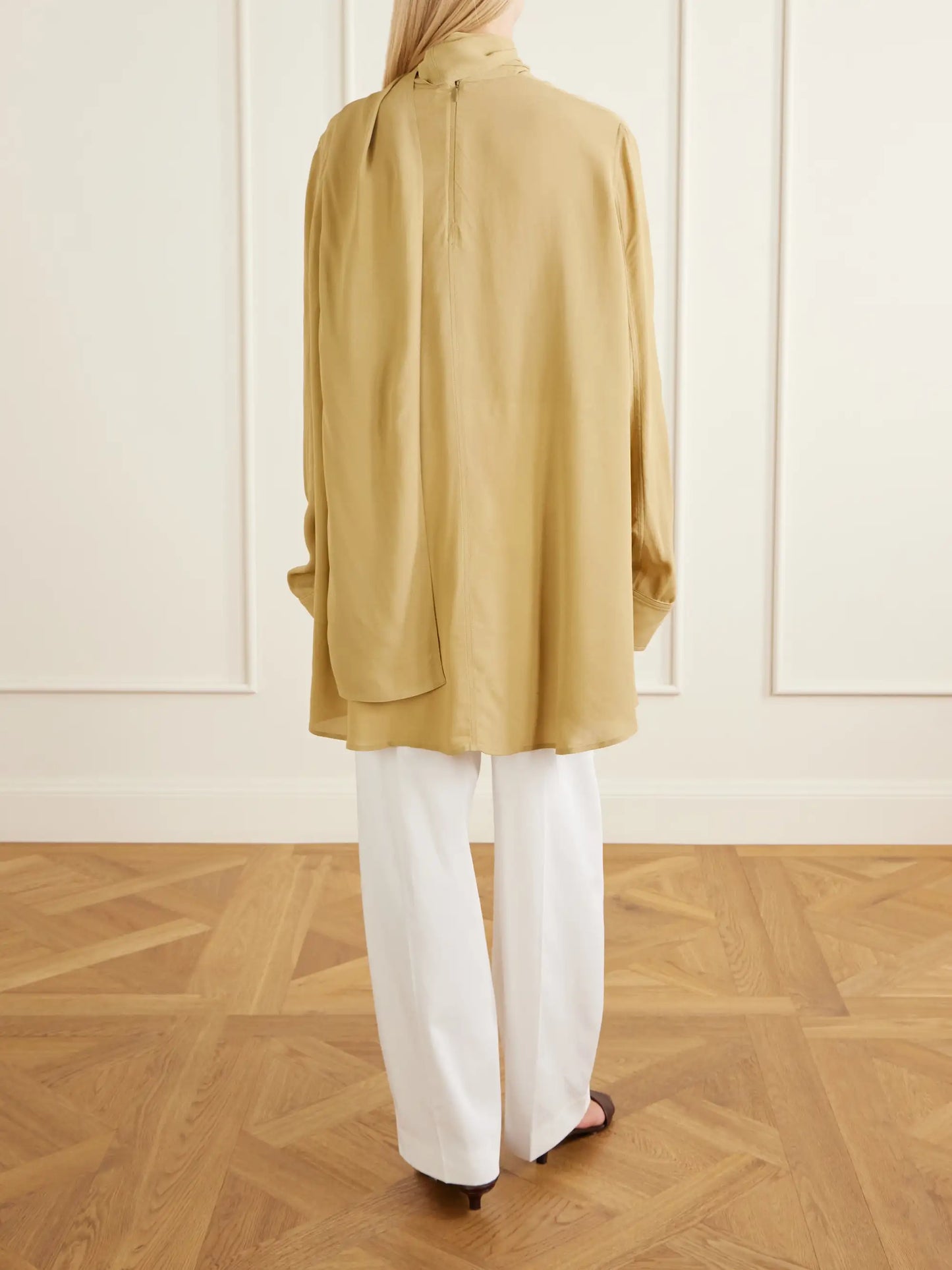 Tie-detailed Crepe Shirt