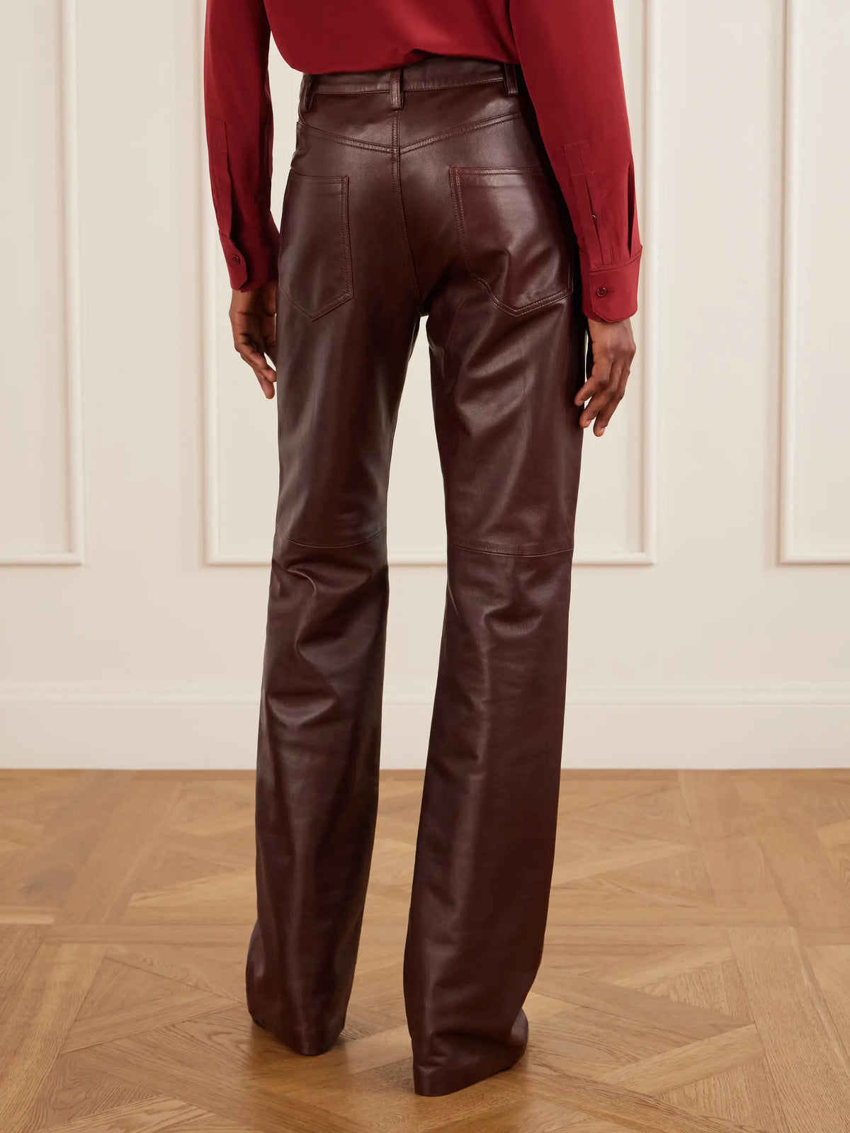 Nili Lotan Joan Paneled Leather Straight-leg Pants