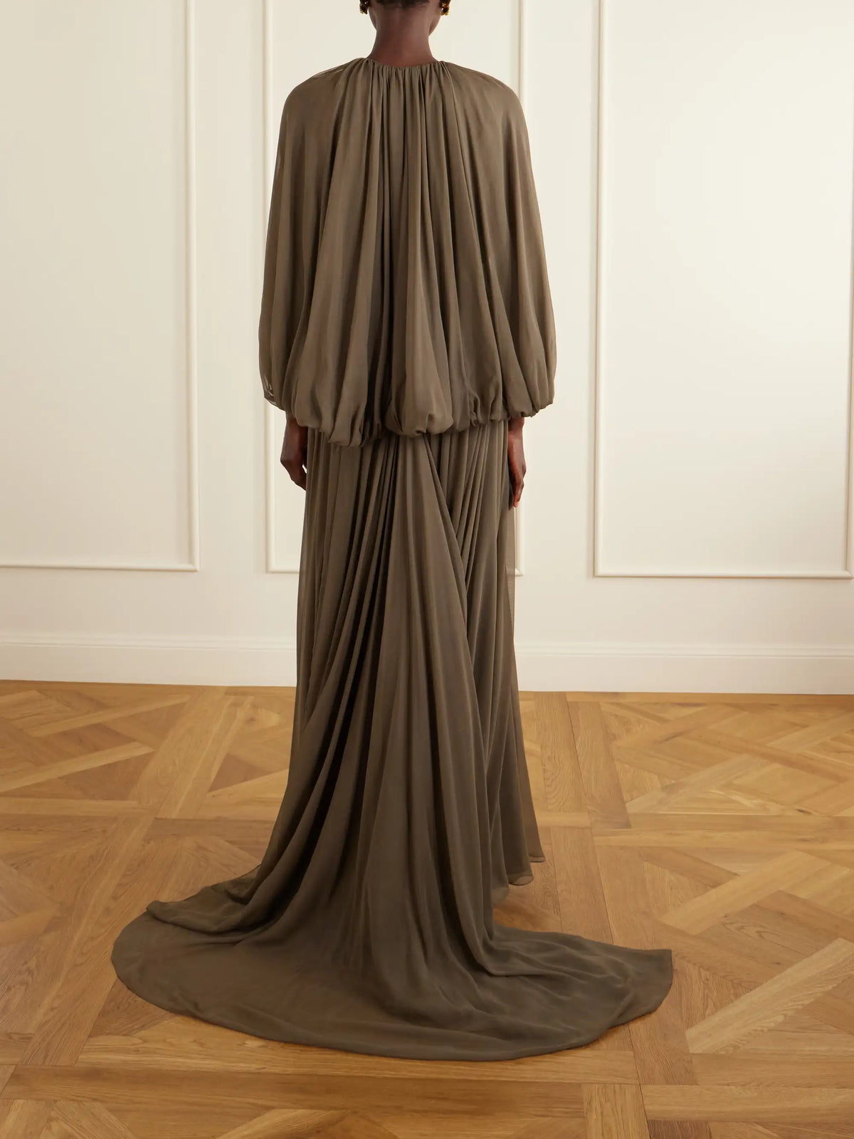 Draped Silk-chiffon Gown