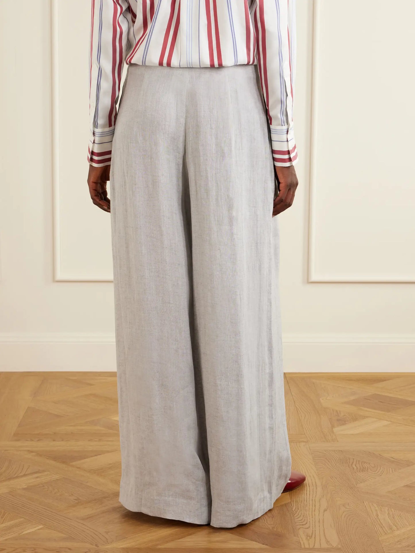 Drew Pleated Wide-leg Hemp Pants