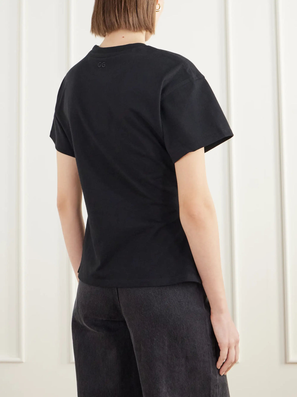Cult Gaia Cata Asymmetric Pleated Cotton-jersey T-shirt