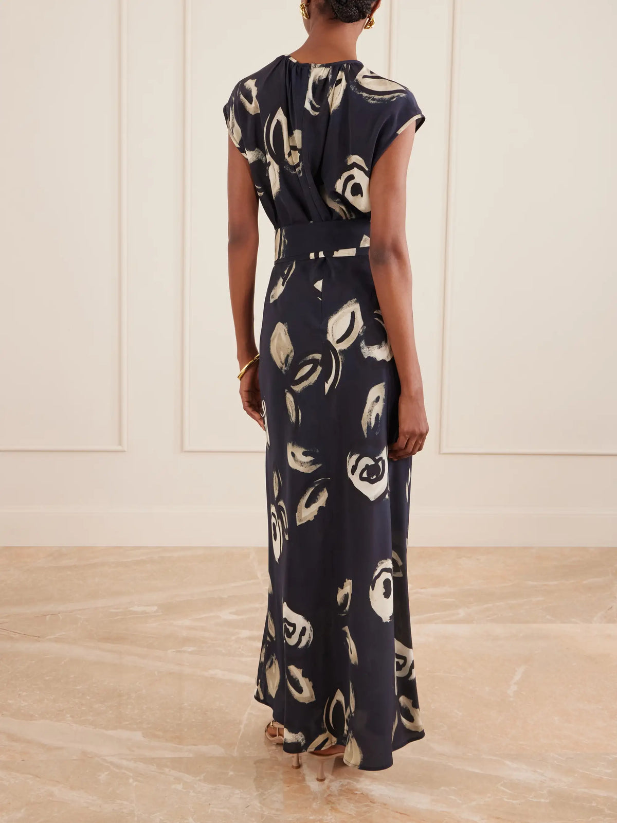Tie-detailed Silk-chiffon Maxi Dress
