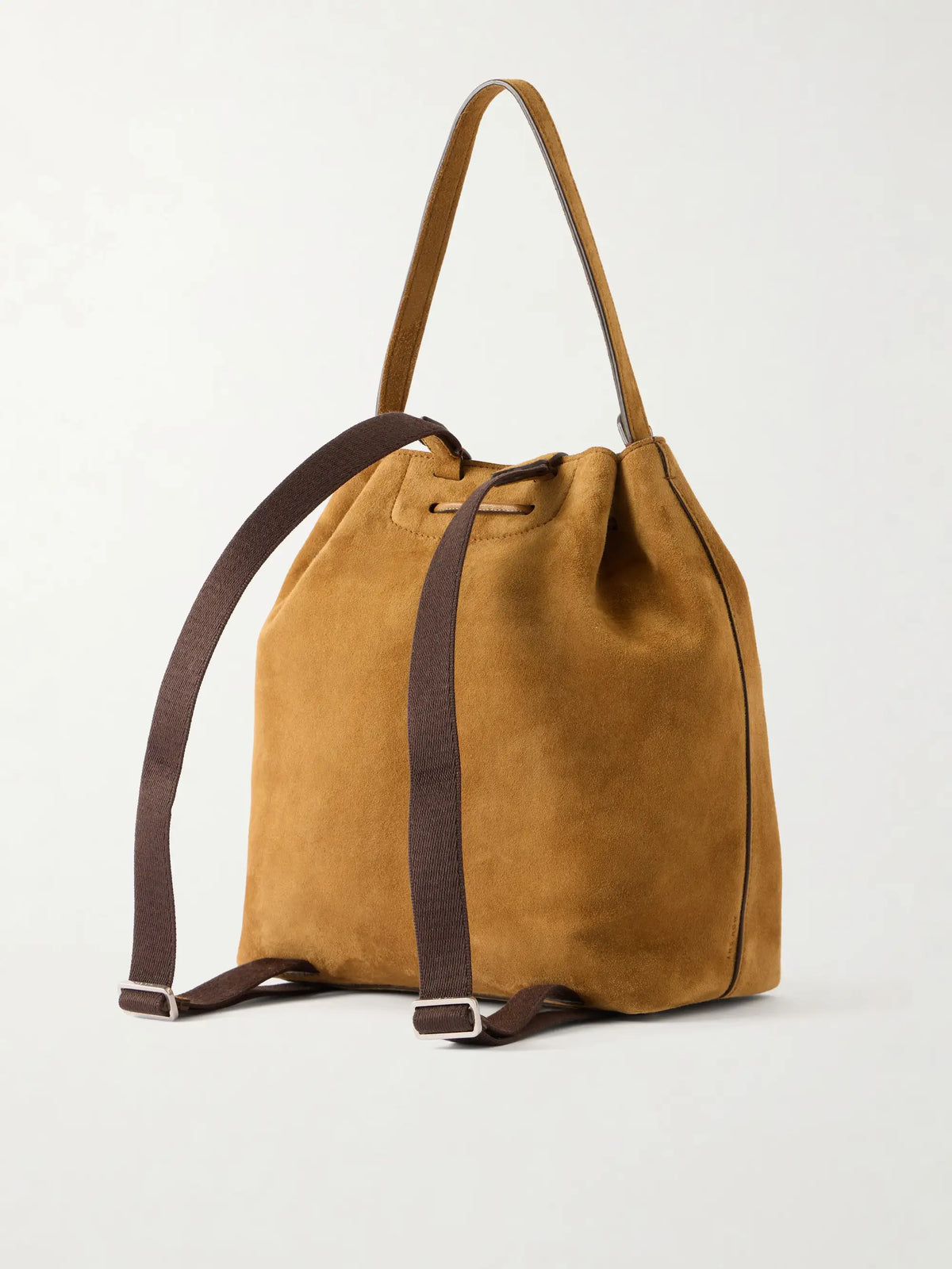 Suede Drawstring Backpack