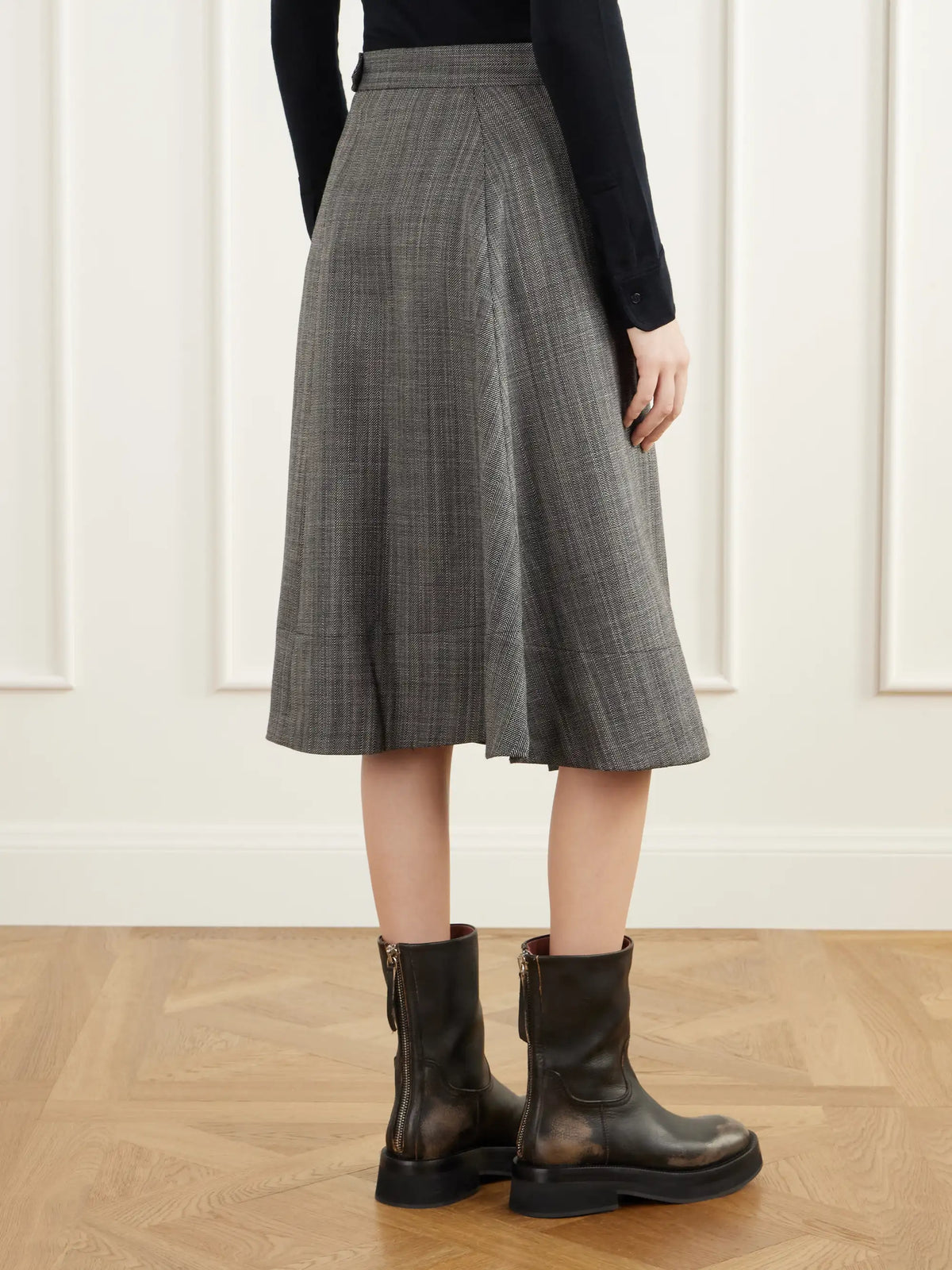 Our Legacy Mono Wool Broken Twill Wrap Midi Skirt