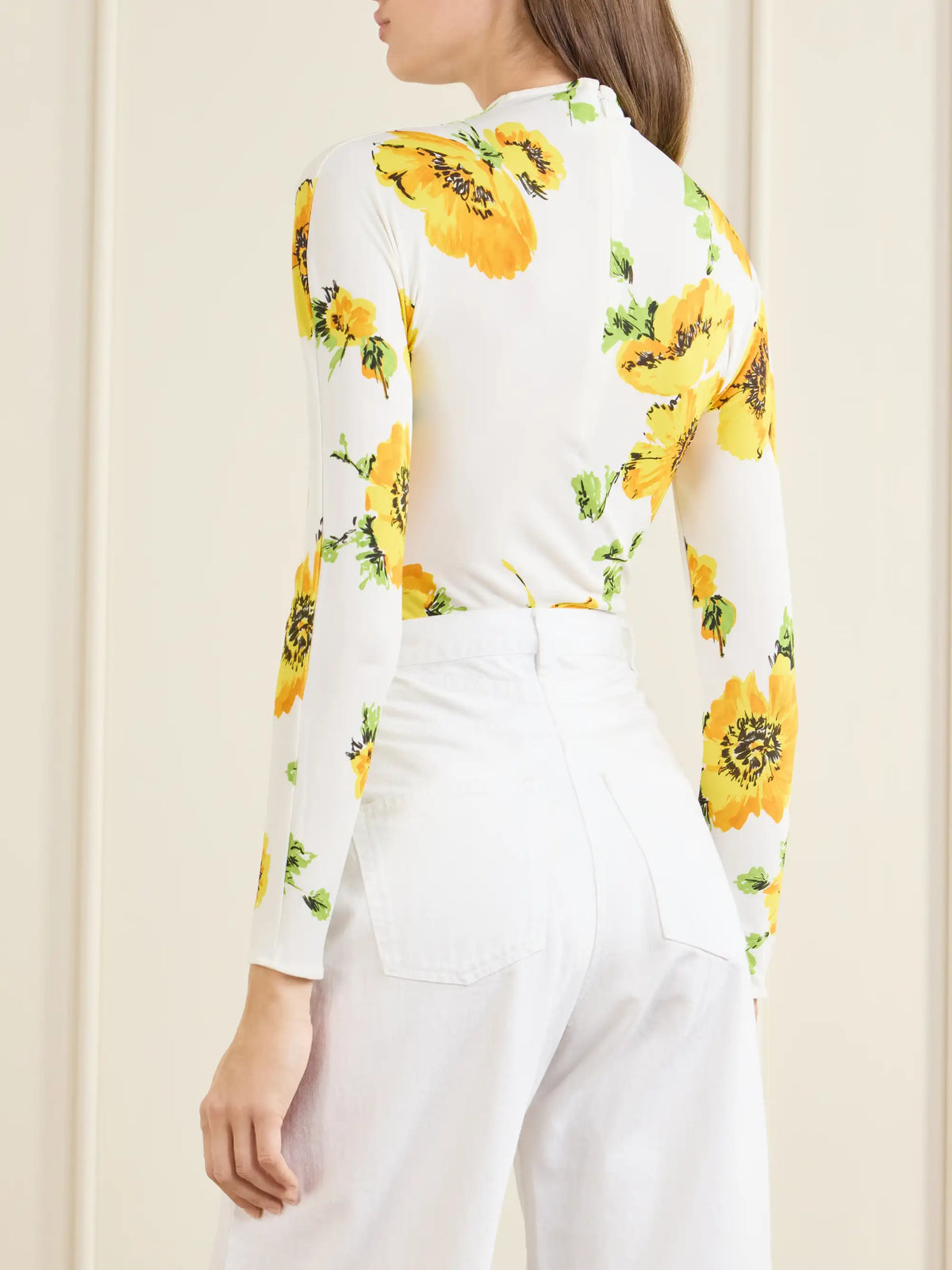 Alaïa Floral-print Jersey Bodysuit