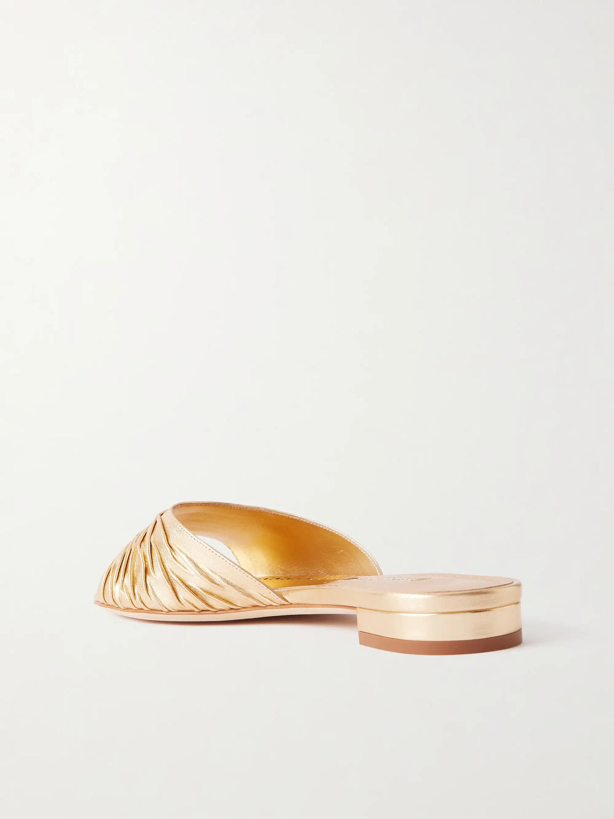 Parua Pleated Metallic Leather Slides