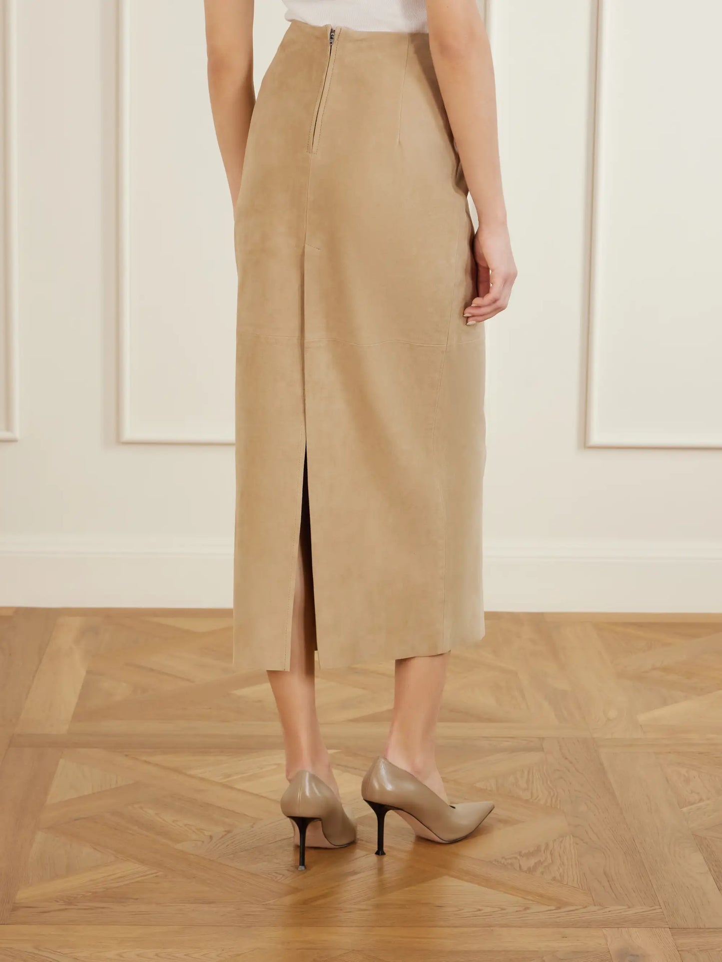 Selly Suede Midi Skirt