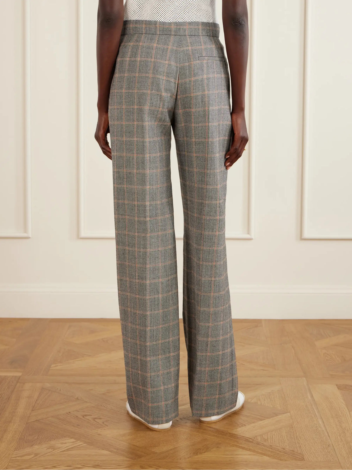 Stella McCartney Checked Wool Straight-leg Pants