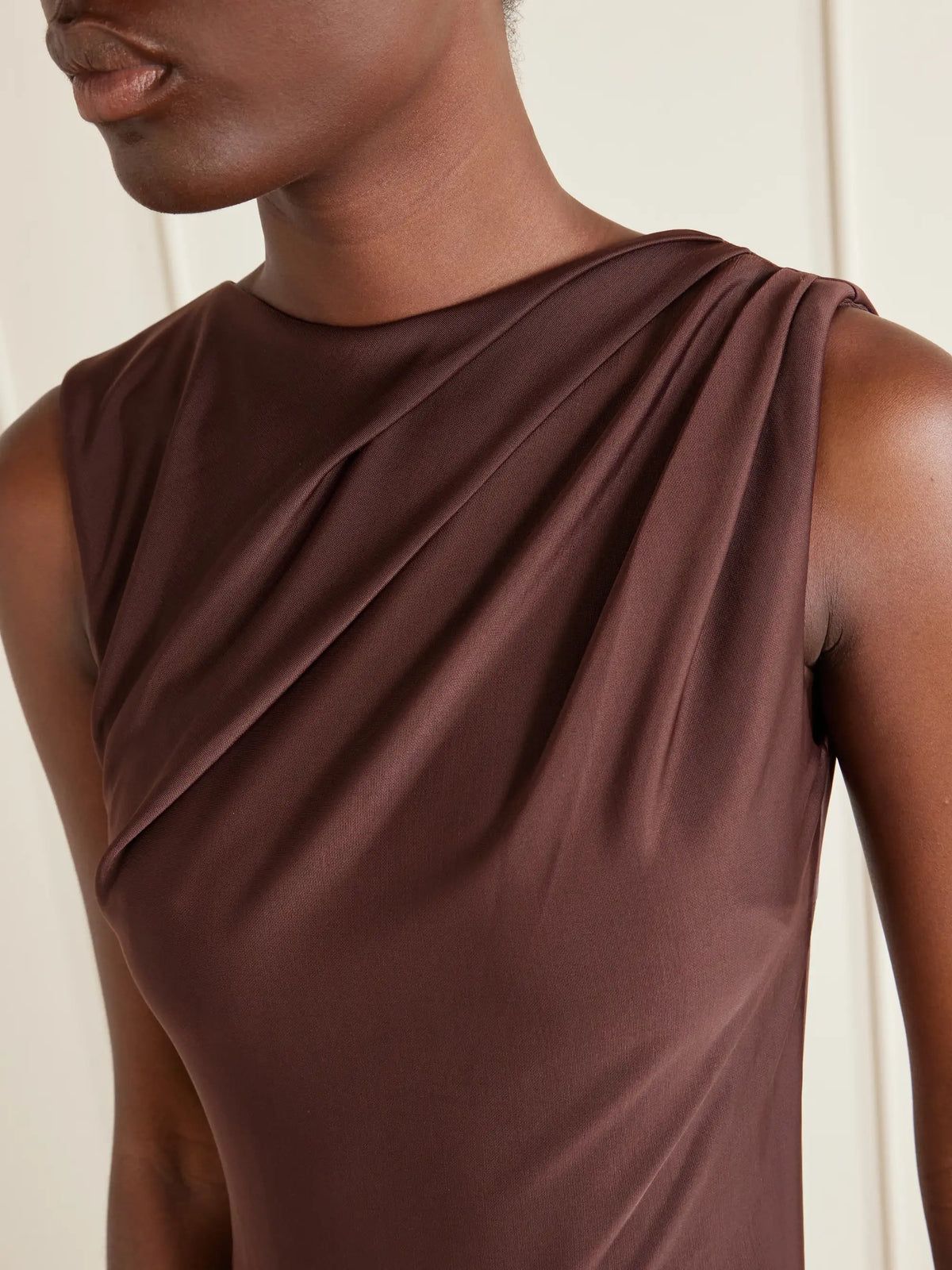 Rebecca Vallance Hazine Open-back Ruched Embellished Jersey Gown