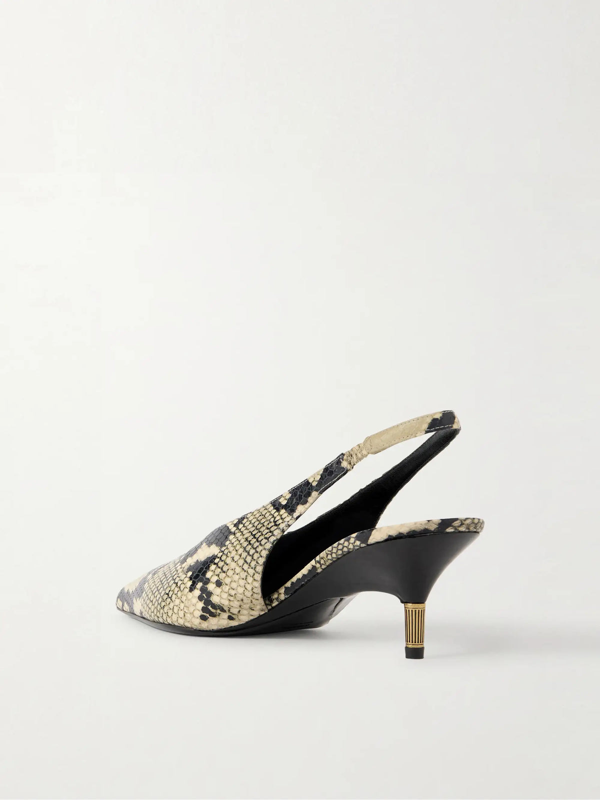 Bella Snake-effect Leather Slingback Pumps