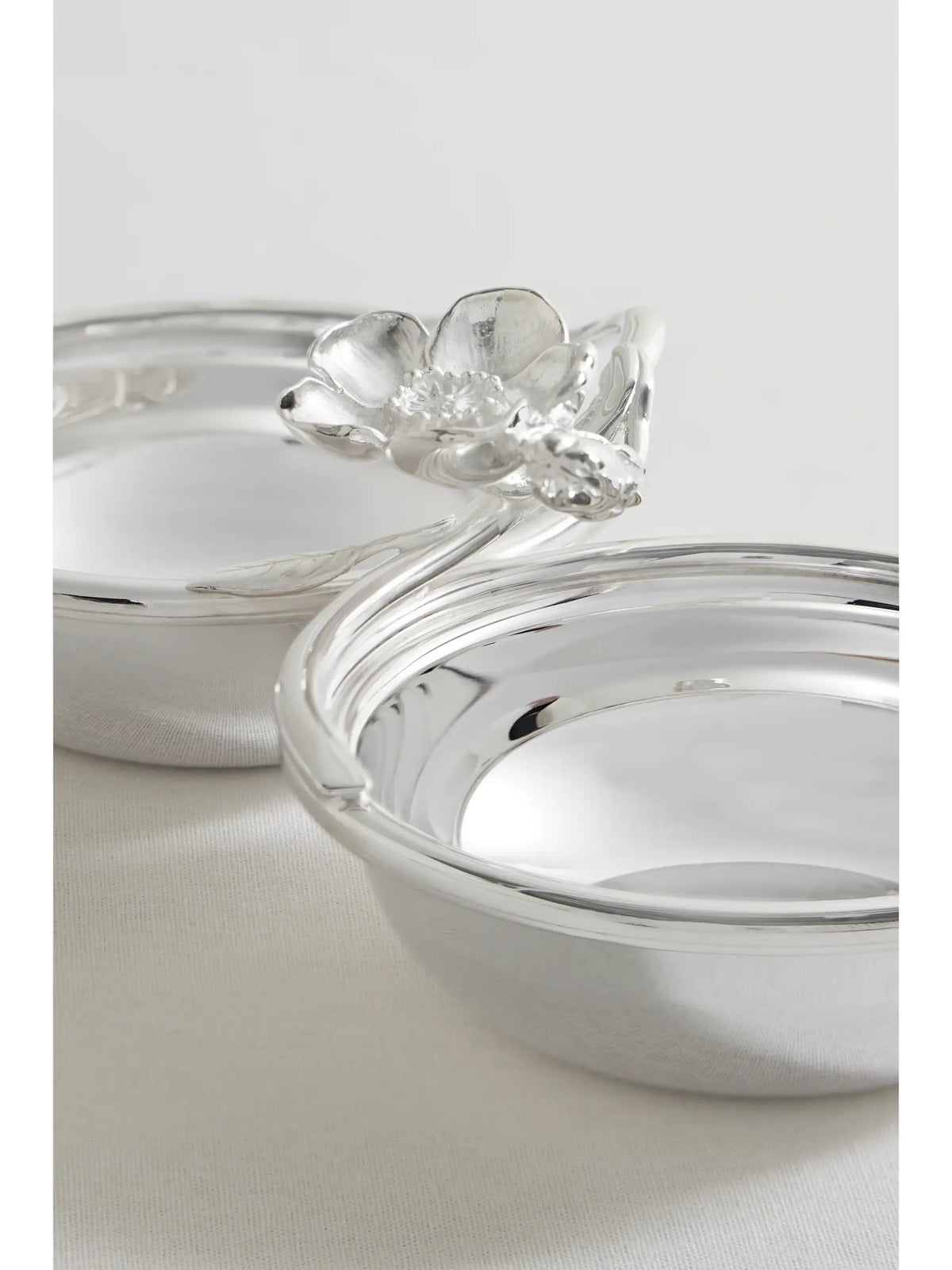 Anemone-belle Époque Set Of Two Silver-plated Serving Dishes