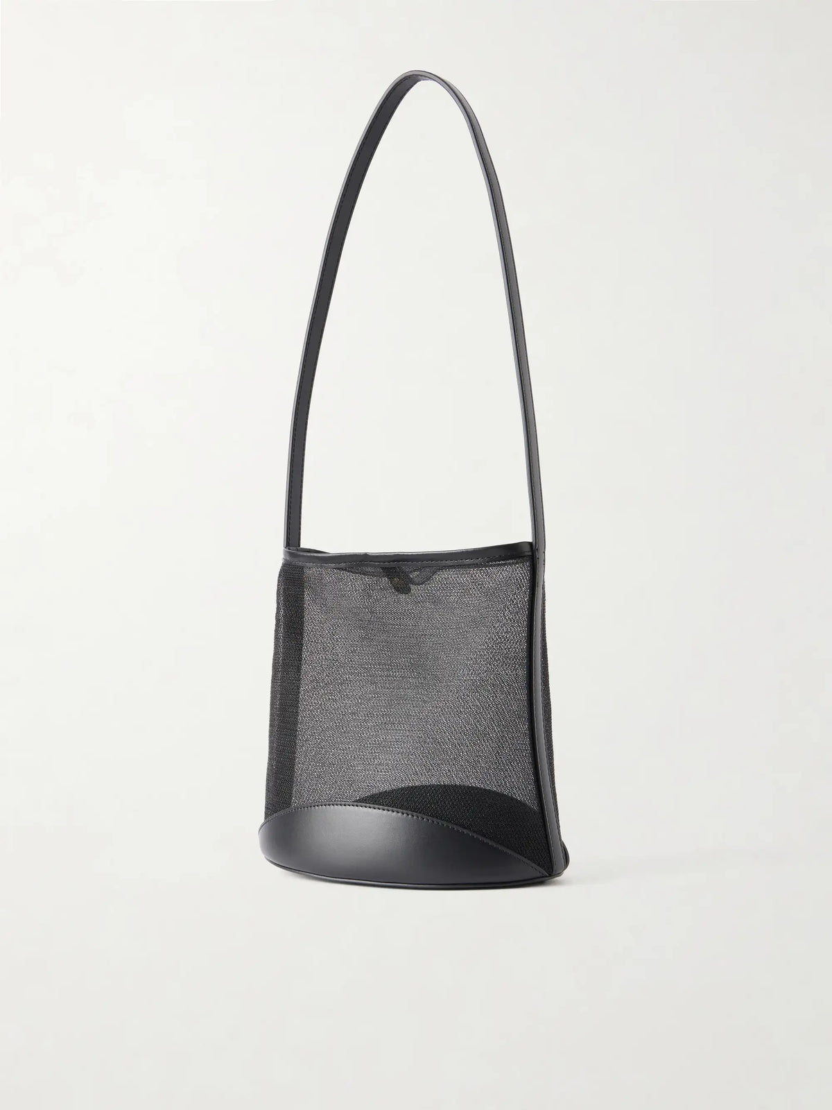 Pardalis Leather-trimmed Mesh Bucket Shoulder Bag