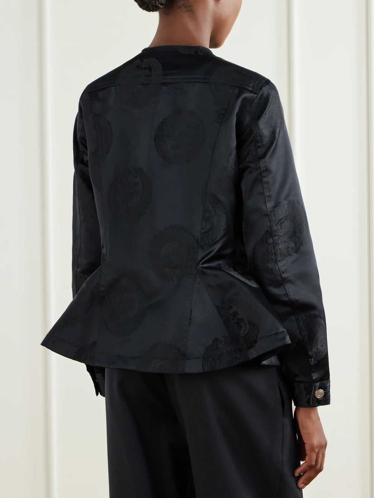 Comme des Garçons Comme des Garçons Paneled Peplum Jacquard Jacket