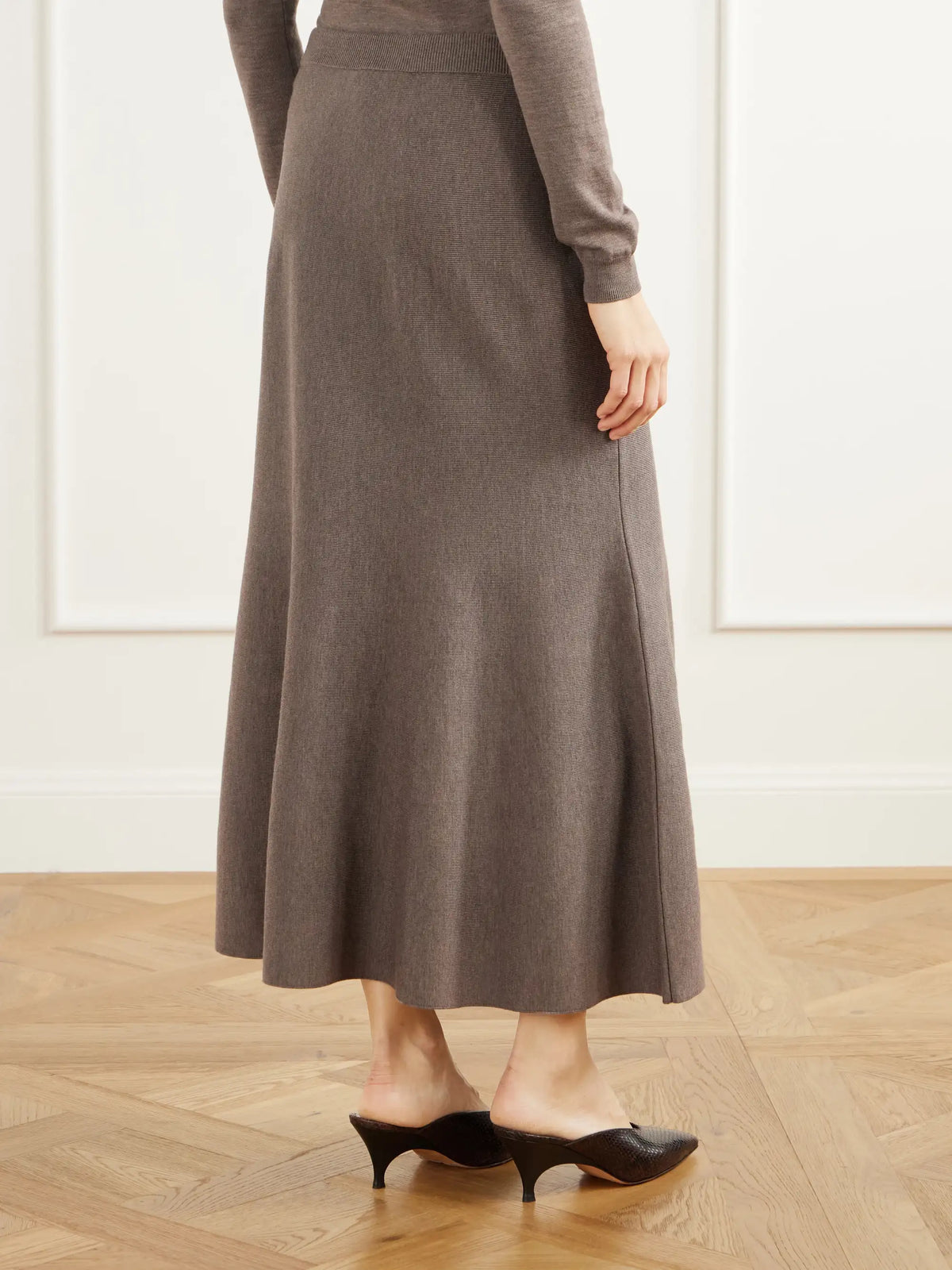SIMKHAI Atwood Wool Knitted Midi Skirt