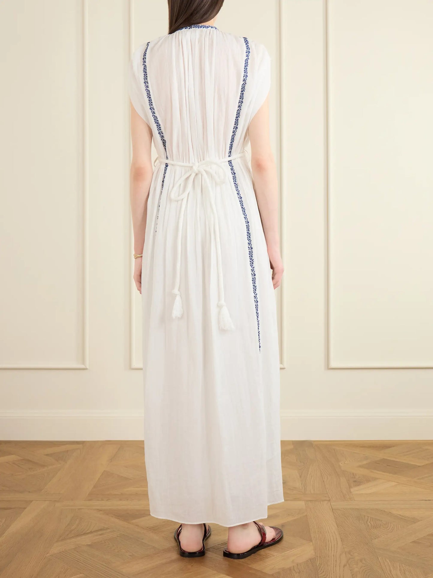 Liviane Embroidered Cotton Maxi Dress