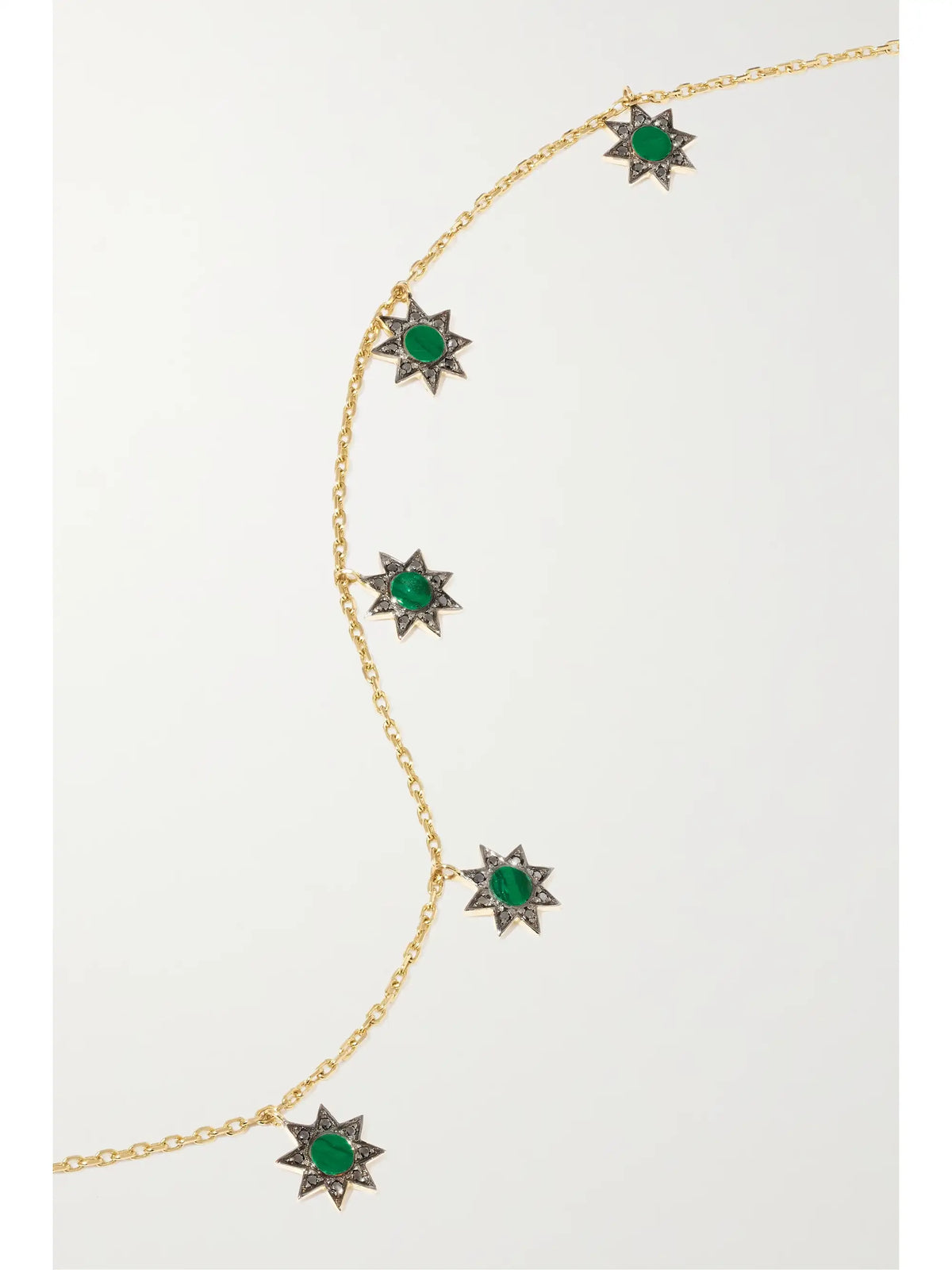 Cosmic Ibiza Mini 18-karat Gold, Malachite And Diamond Choker