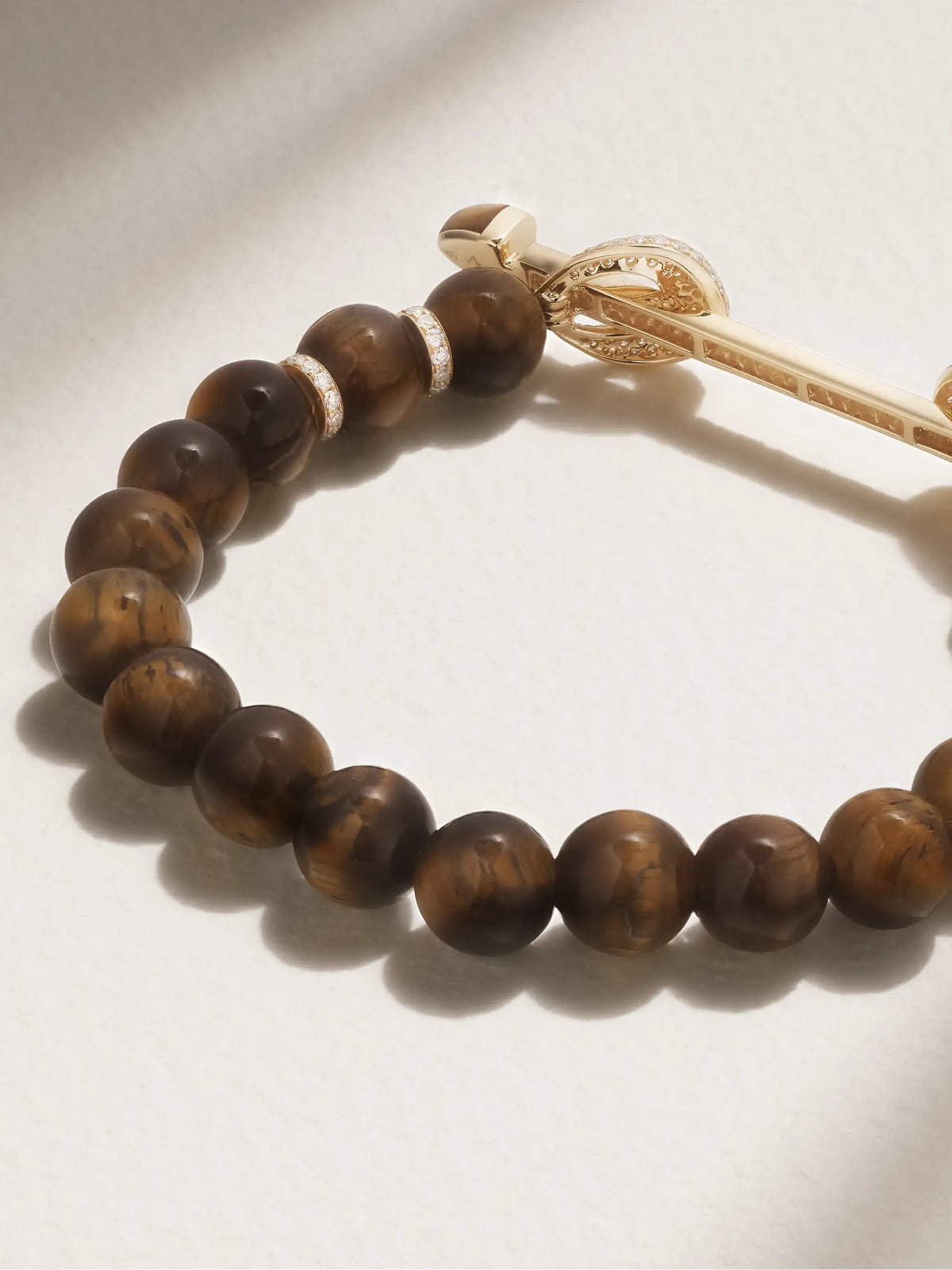 Chakra 18-karat Gold, Tiger's Eye And Diamond Bracelet
