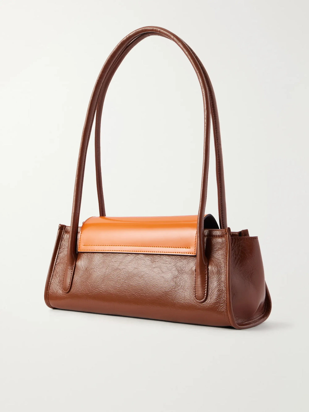 Marni Trunkette Two-tone Crinkled Leather Shoulder Bag