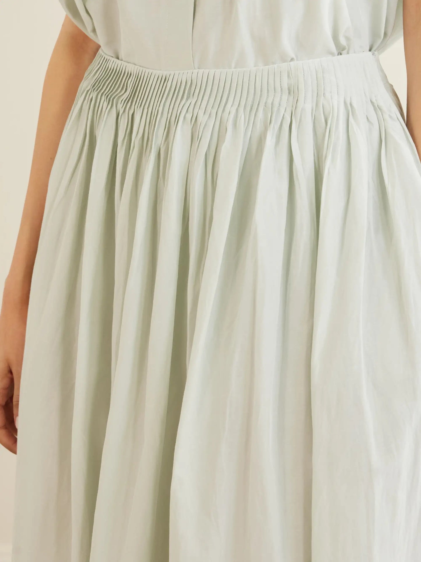 Naya Gathered Cotton And Silk-blend Maxi Skirt