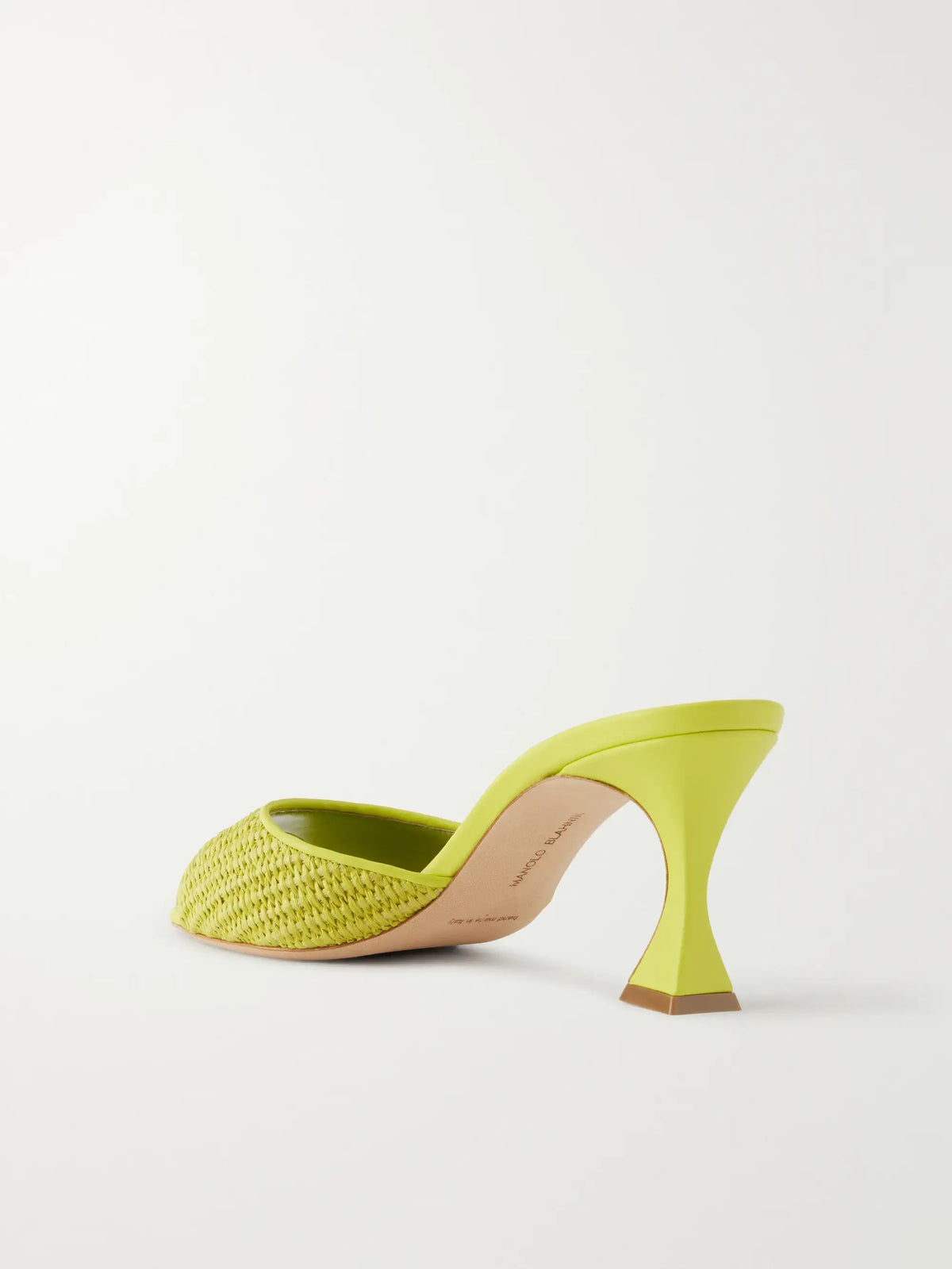 Manolo Blahnik Jadara 70 Leather-trimmed Raffia Sandals