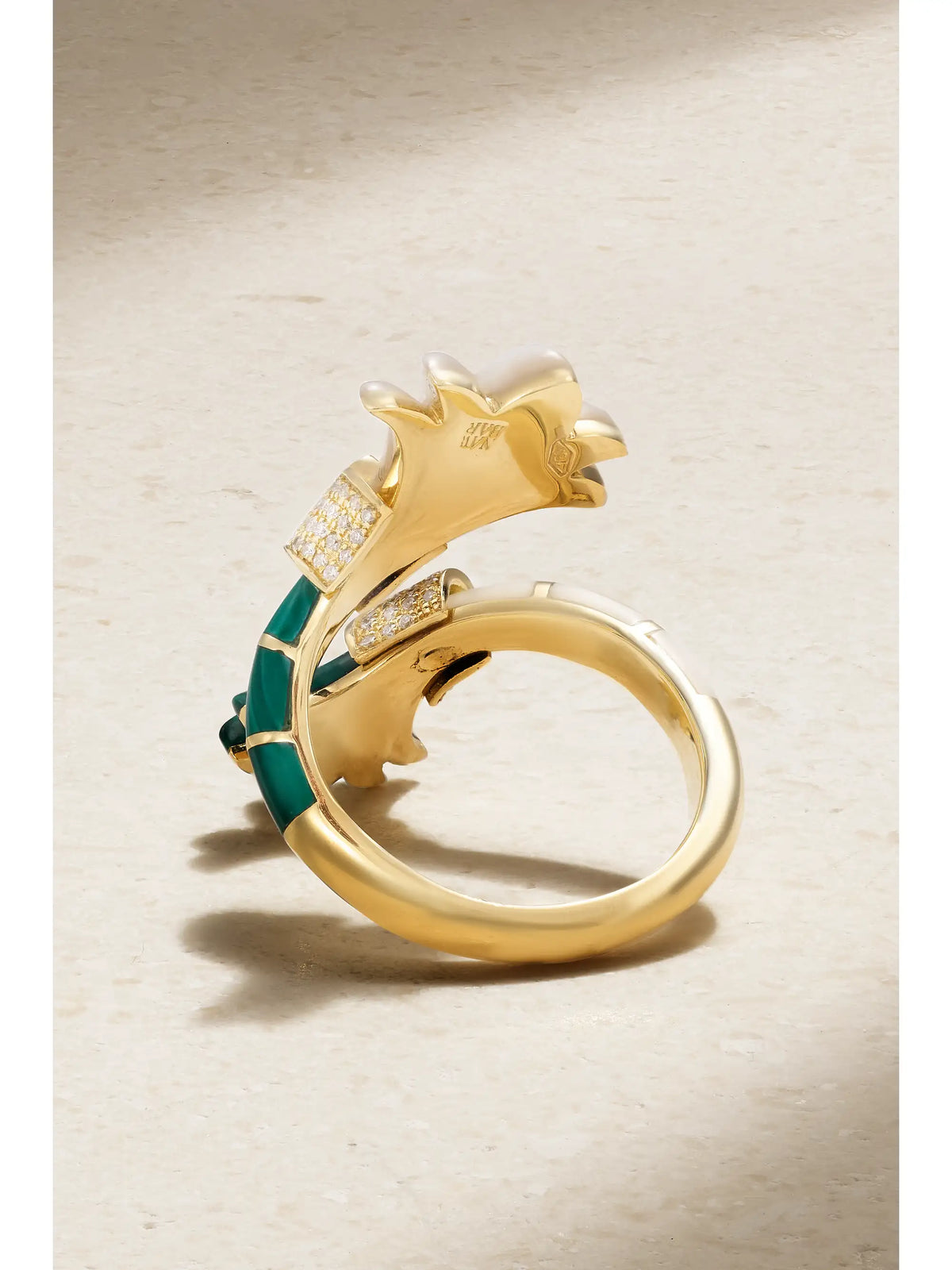 Flower Asheq Maashouq 18-karat Gold Multi-stone Ring