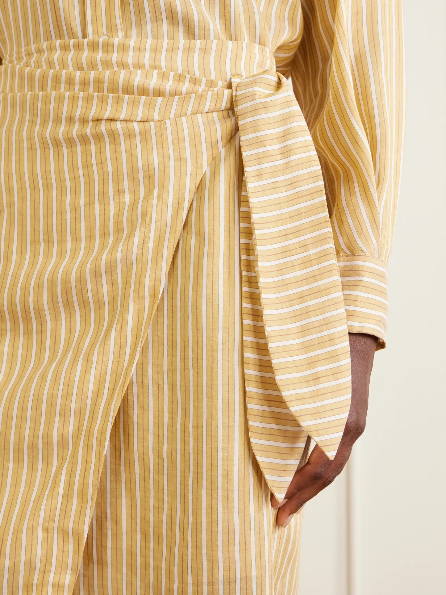 Linen And Silk-blend Midi Skirt