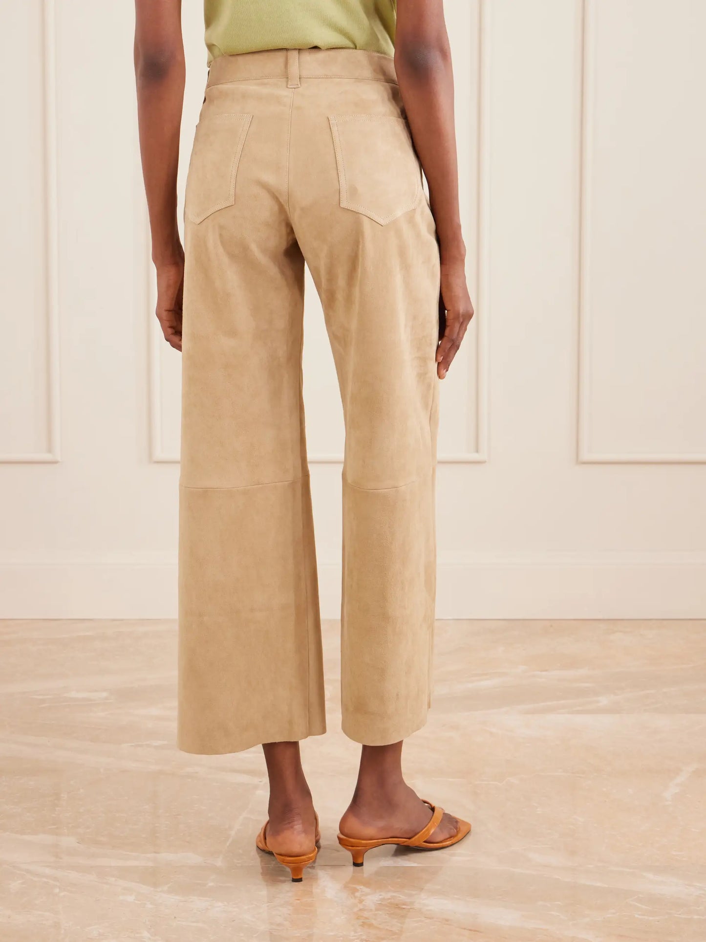 Lilou Cropped Suede Wide-leg Pants