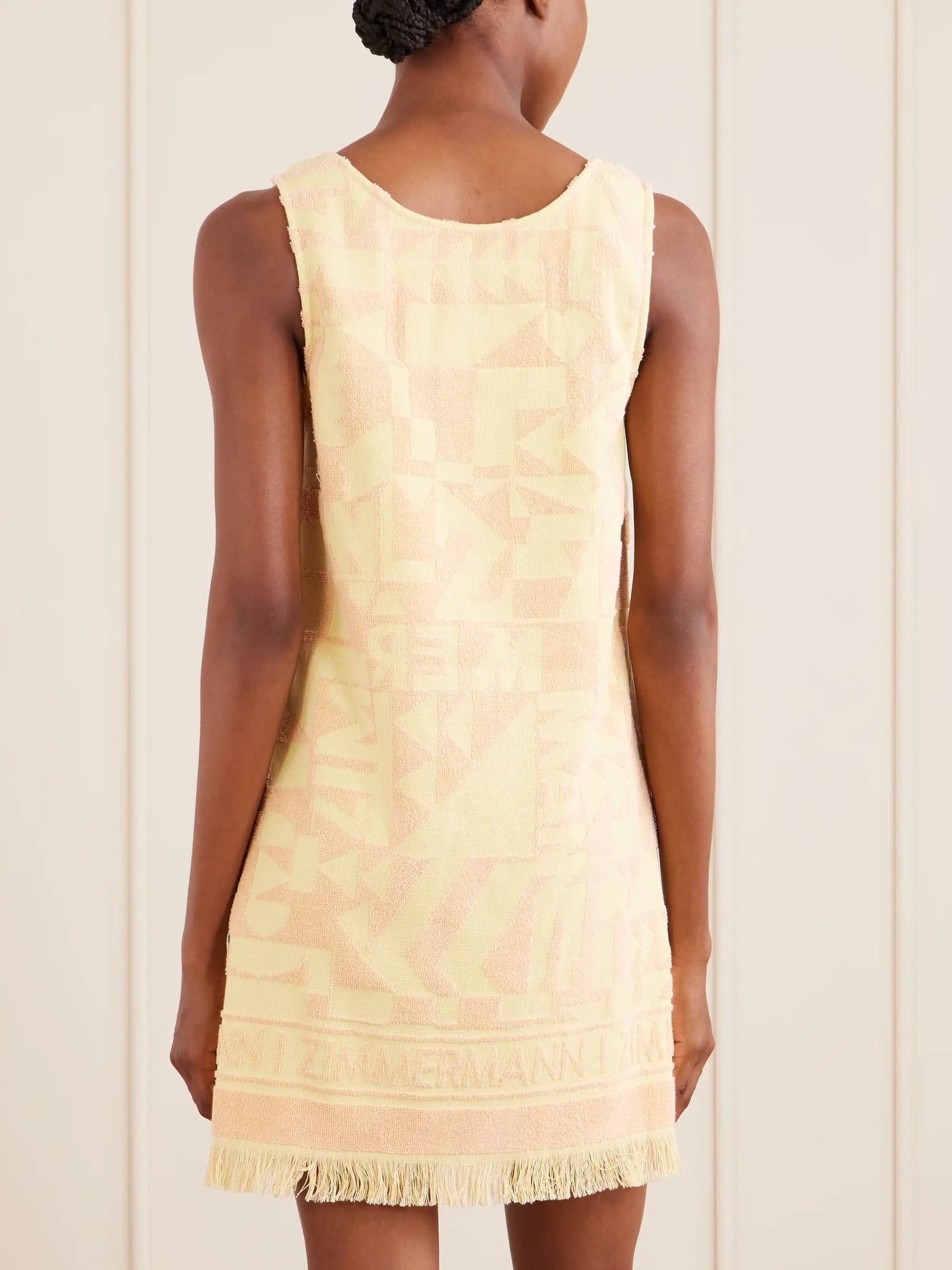 Solstice Logo-jacquard Fringed Cotton-terry Mini Dress
