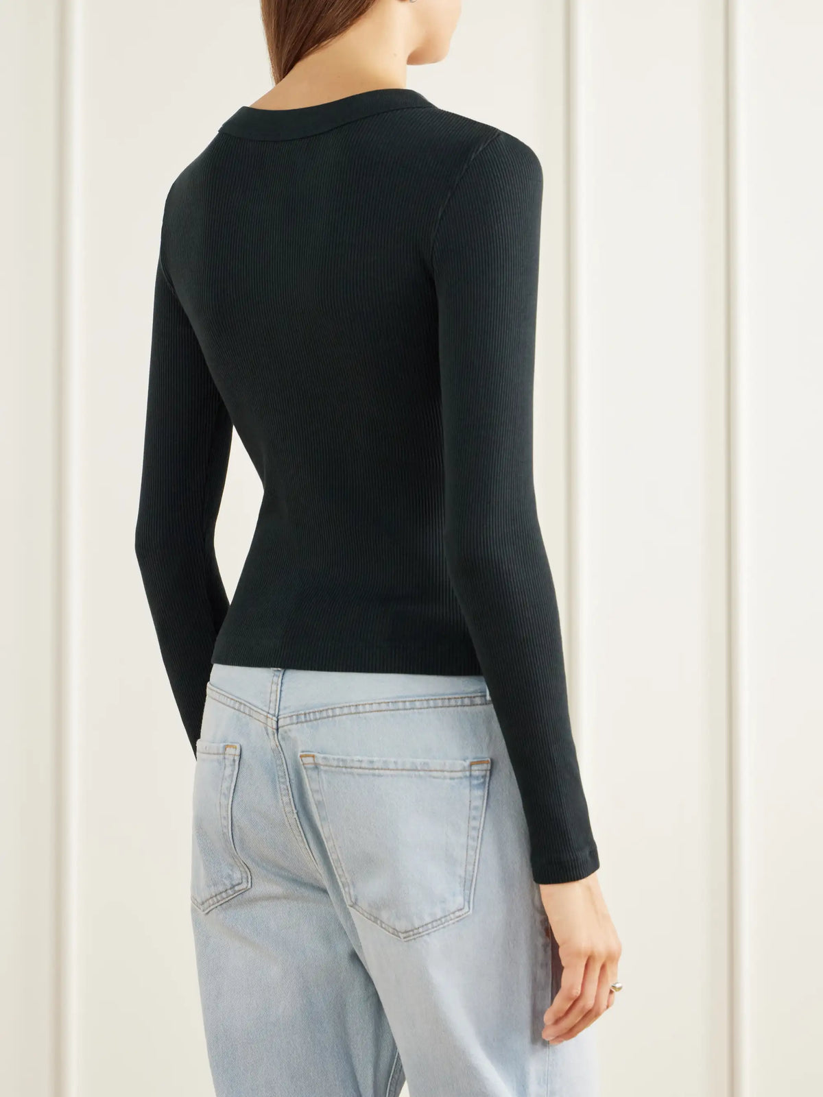 Citizens of Humanity Varra Ribbed Stretch Cotton And Lyocell-blend Henley Top