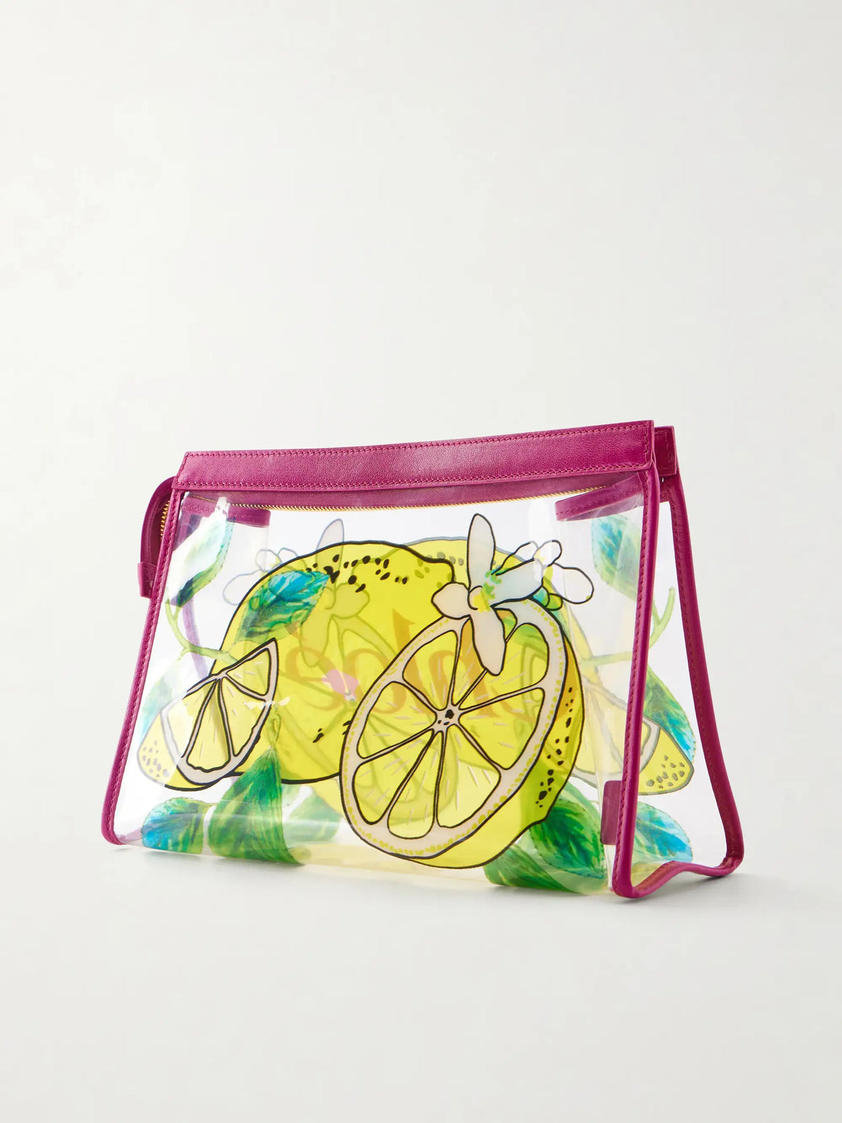 Printed Leather-trimmed Jelly Clutch