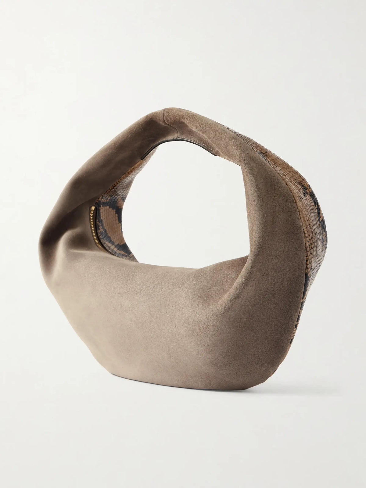 Olivia Medium Snake-effect Leather And Suede Bag