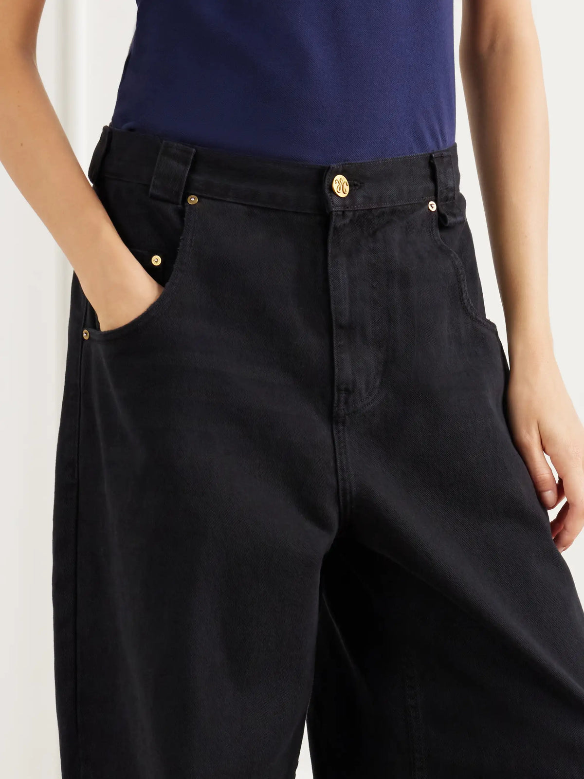 Willy Chavarria Bad Girl Faded Mid-rise Wide-leg Jeans