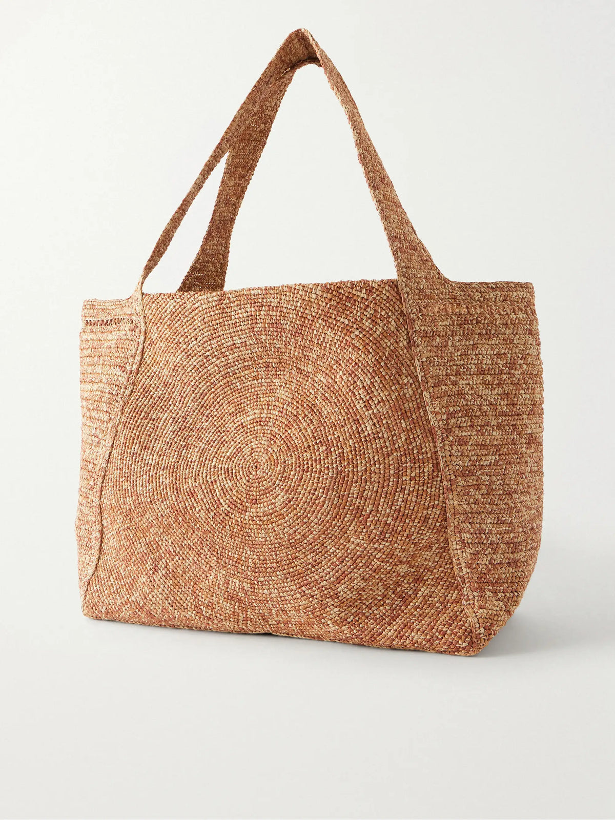 Logo-embroidered Raffia Tote Bag