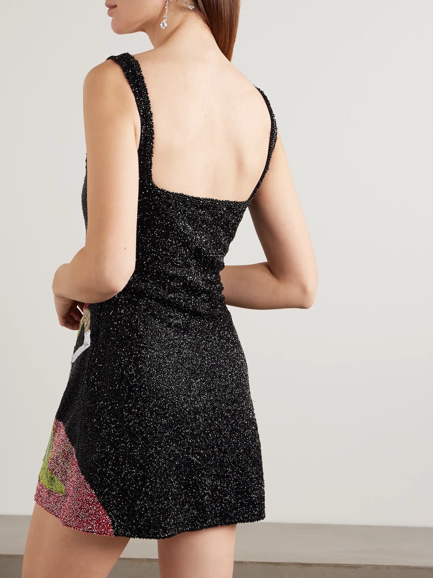 Bunny Embellished Stretch-mesh Mini Dress