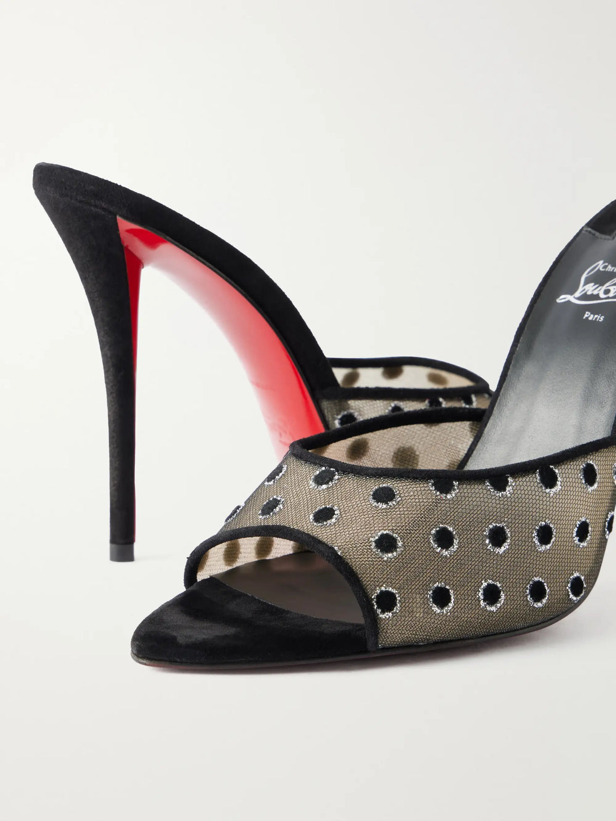 Christian Louboutin Miss Z 100 Polka-dot Mesh Sandals