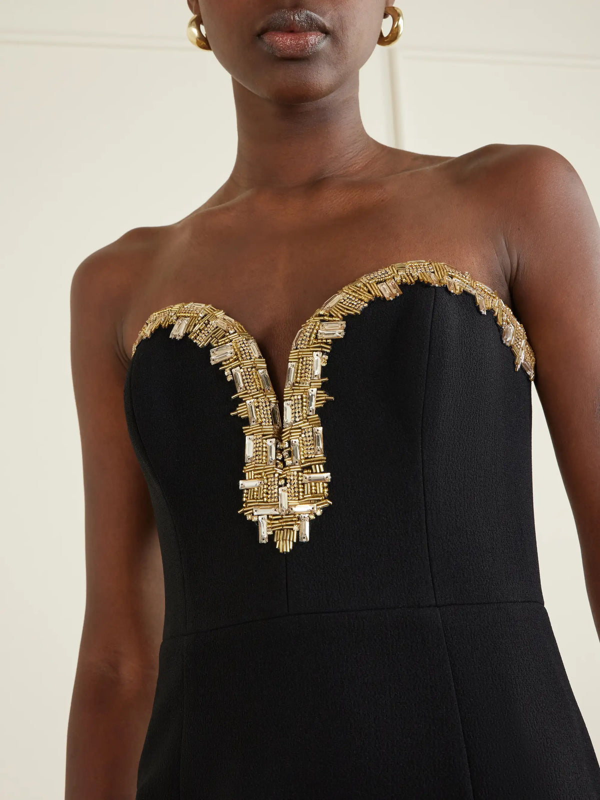 Rebecca Vallance Alexandrite Embellished Cady Gown