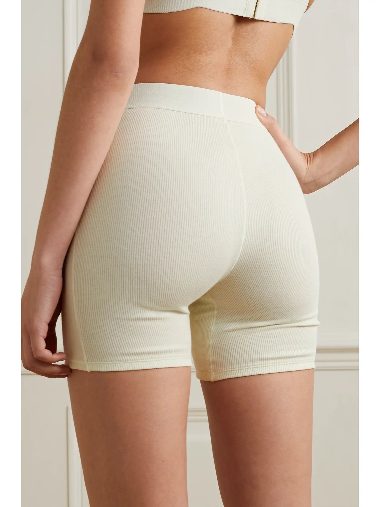 Cotton Collection Ribbed Cotton-blend Jersey Boxer Shorts - Bone