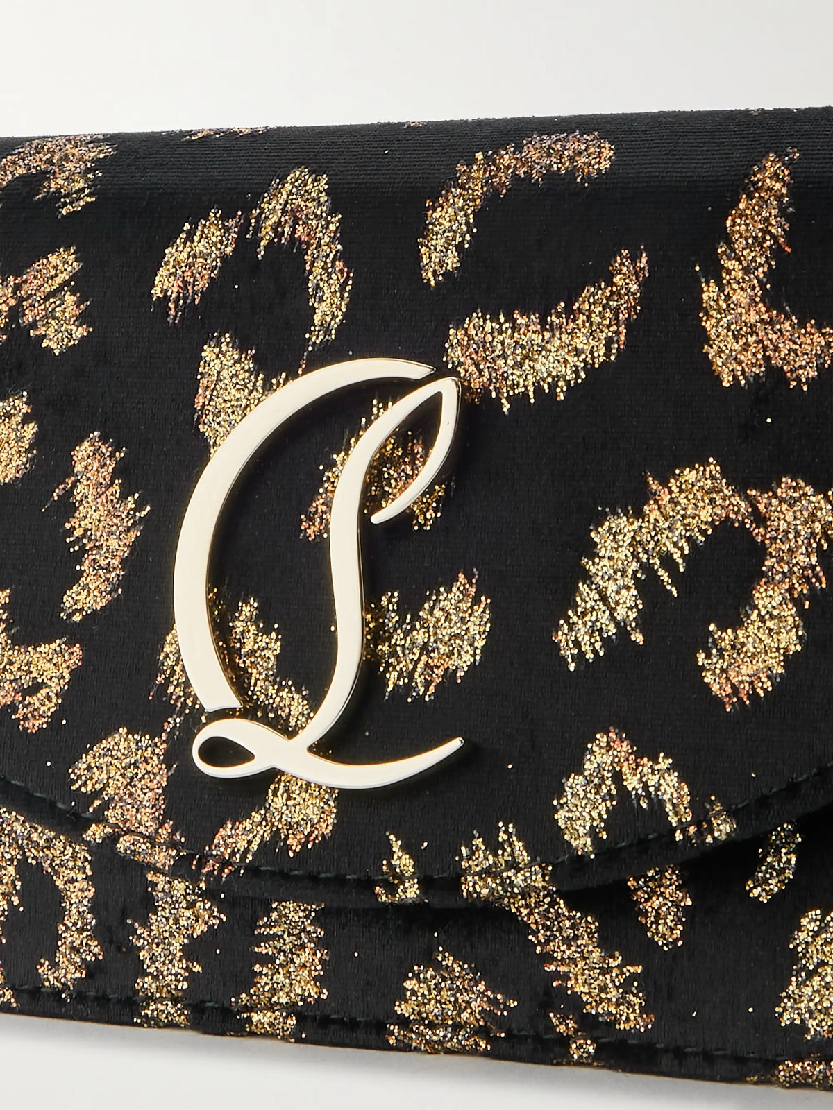 Loubi54 Embellished Metallic Velvet-jacquard Clutch