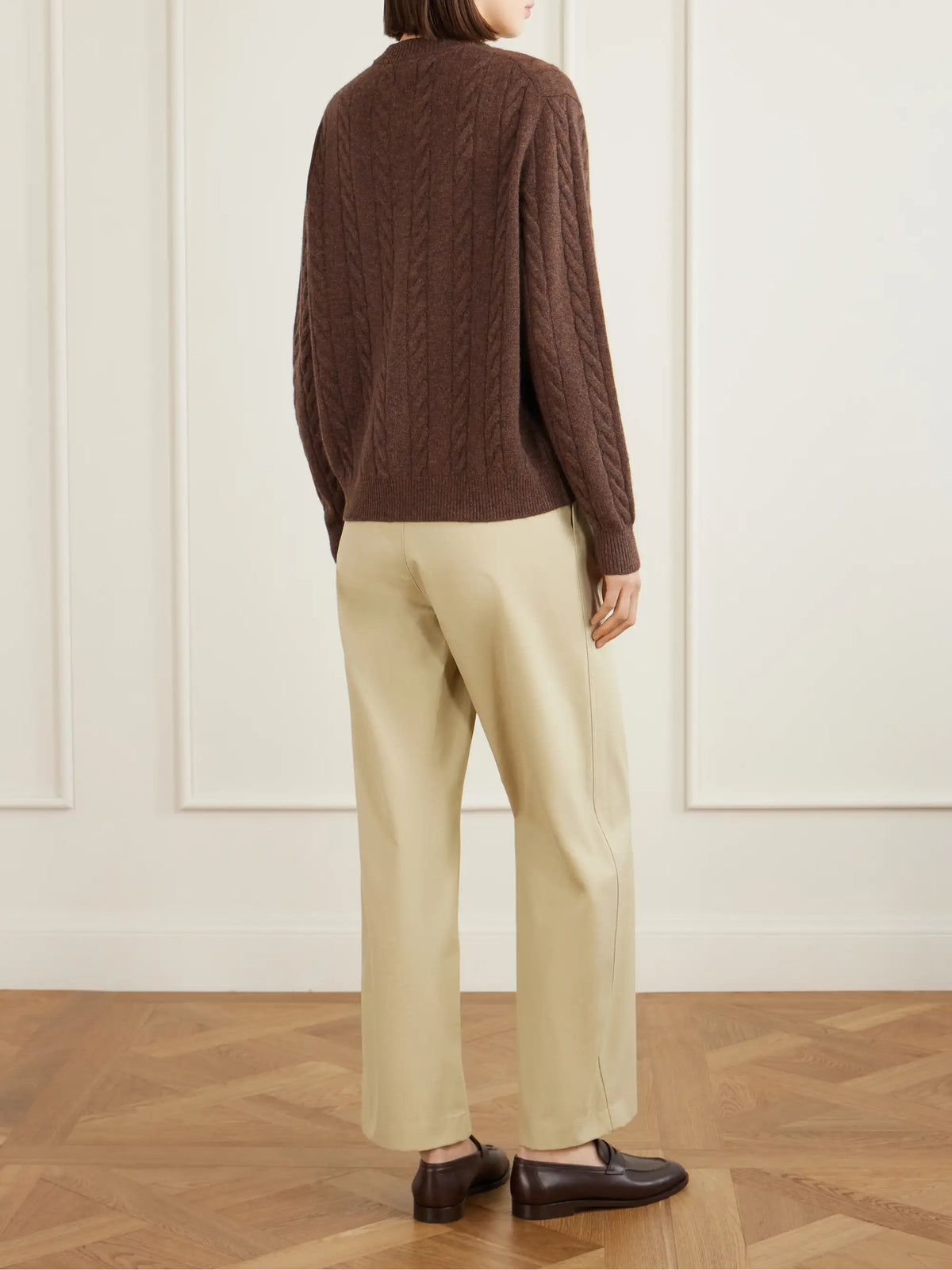 Loro Piana Cedar Cable-knit Cashmere Cardigan