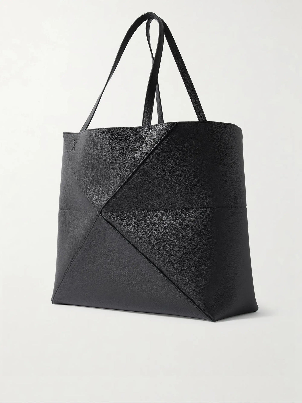 Puzzle Fold Horizontal Large Textured-leather Tote