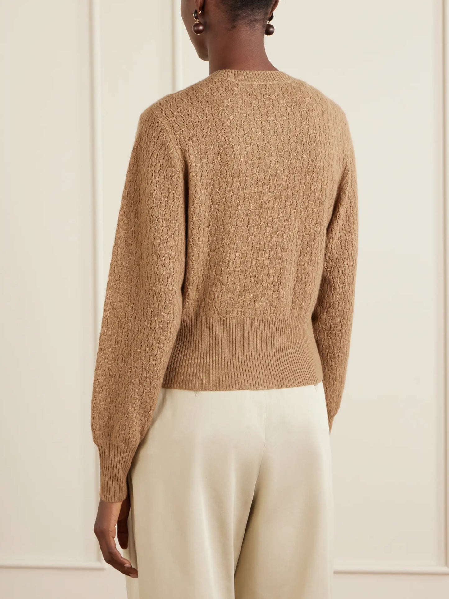 Gaya Pointelle Knit Cashmere Cardigan