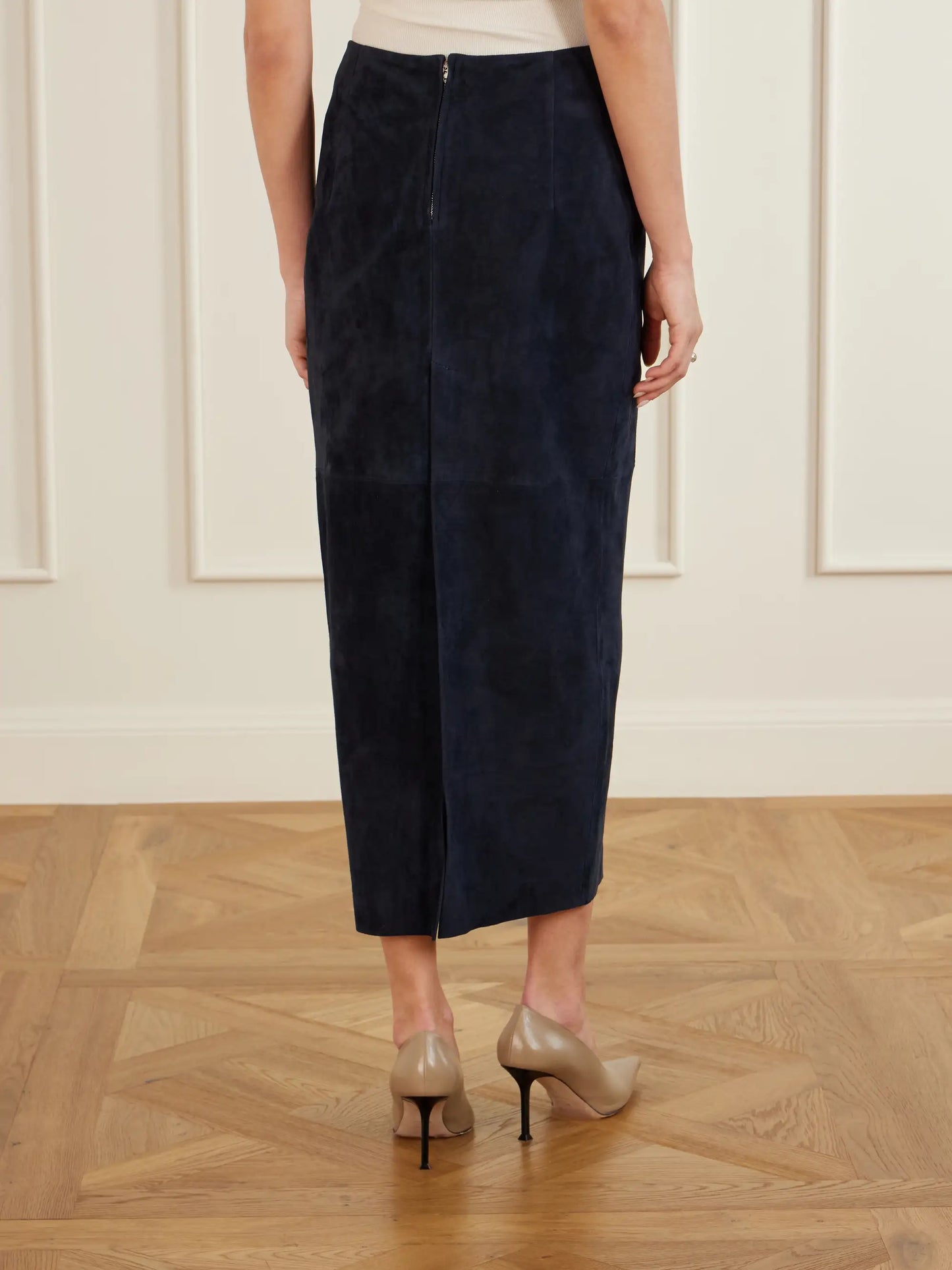 Selly Leather Midi Skirt