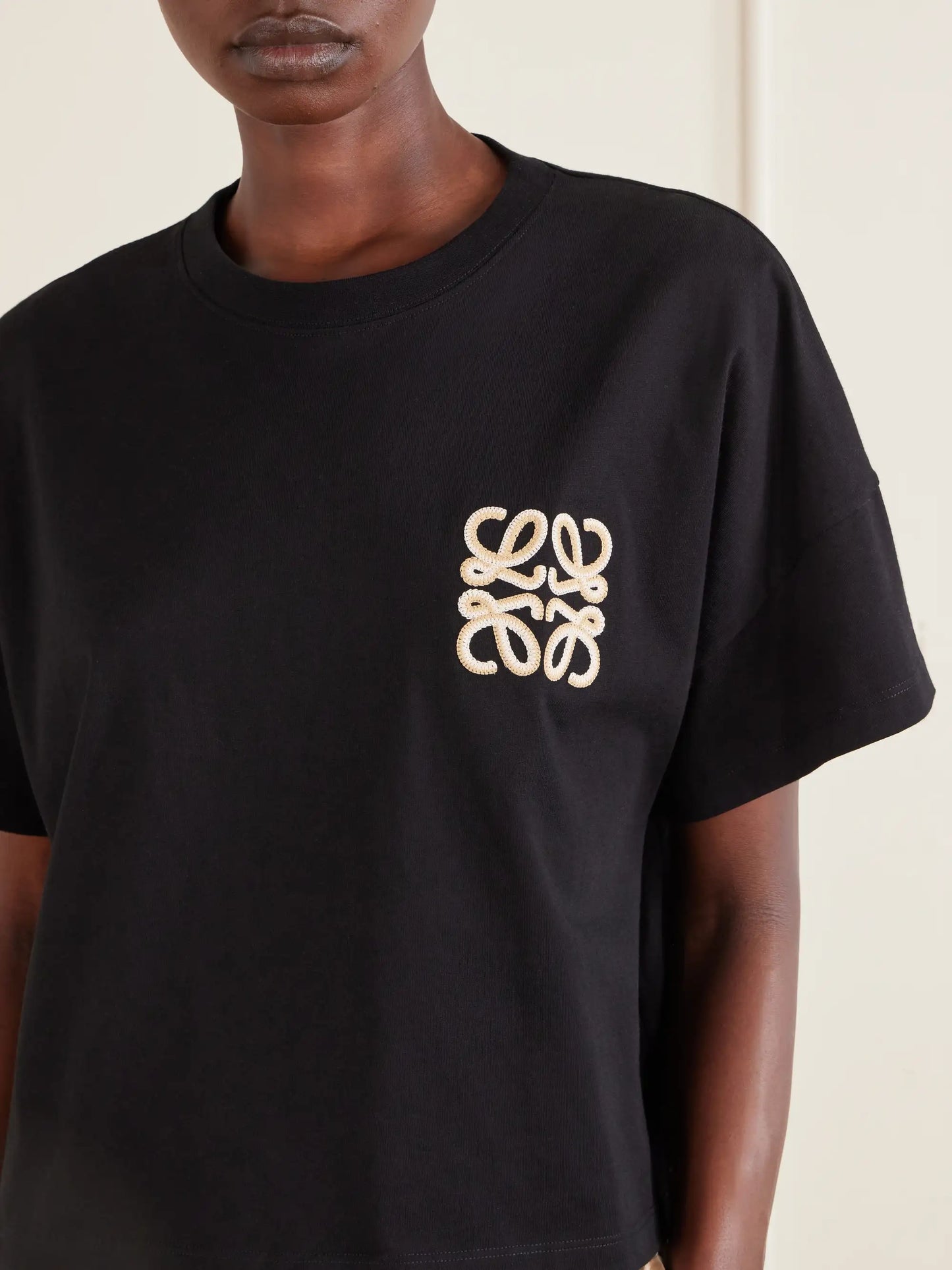 + Paula's Ibiza Anagram Embroidered Cotton-jersey T-shirt