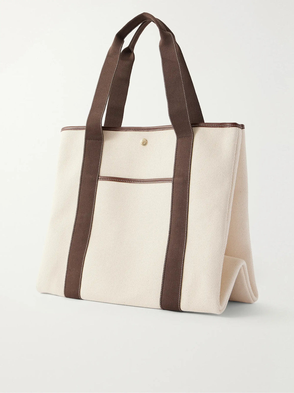 Traversée Large Leather And Webbing-trimmed Canvas Tote
